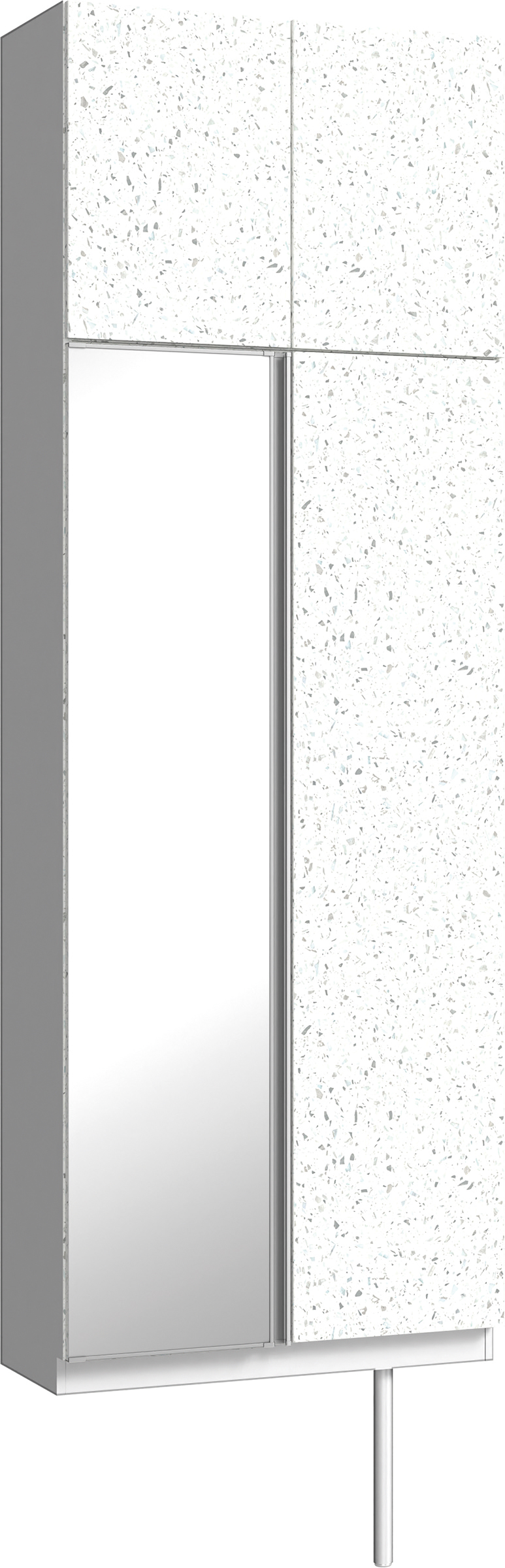 玄関収納　イエリア　開き戸ユニット　フラット　Ｓ２５　トールＰＬＡＮ　シューズ収納　ミラー扉　８００幅　〈テラゾホワイト柄〉　ハンドルレス