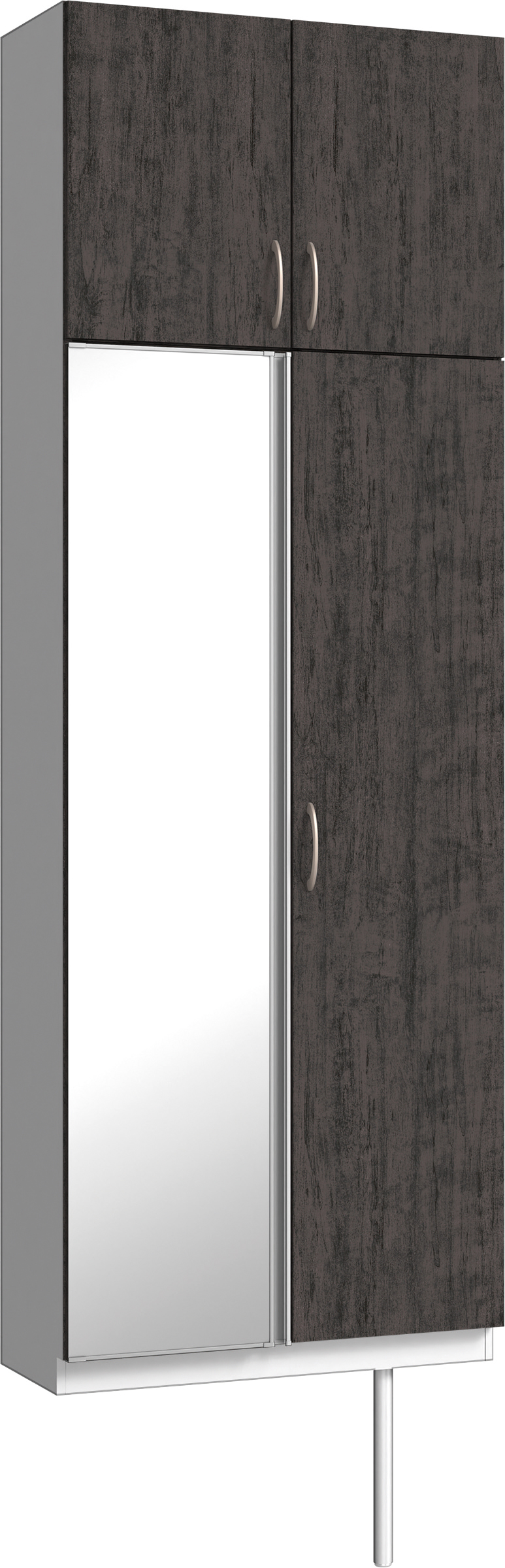 玄関収納　イエリア　開き戸ユニット　フラット　Ｓ２５　トールＰＬＡＮ　シューズ収納　ミラー扉　８００幅　〈ドライブラック柄〉　ハンドルラウンド型〈Ｔシルバー色〉