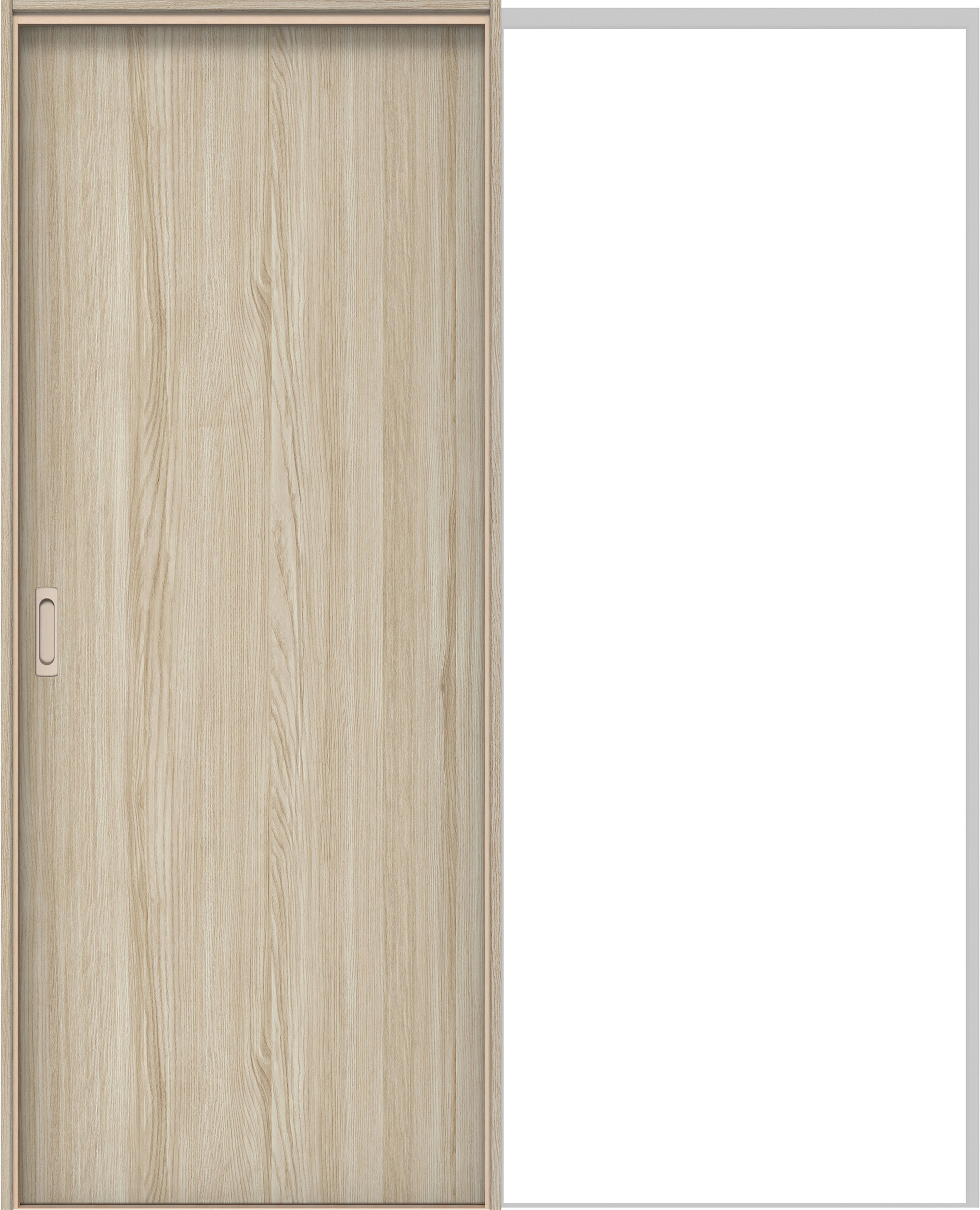 イエリア　戸襖　引戸・片引　扉セット　００デザイン　１６４５幅用　２０００高　〈ソフトグレージュ柄〉　化粧タイプ（刷毛引き風）〈黒縁〉　左引　〈ブラック色〉×〈Ｔシルバー色〉