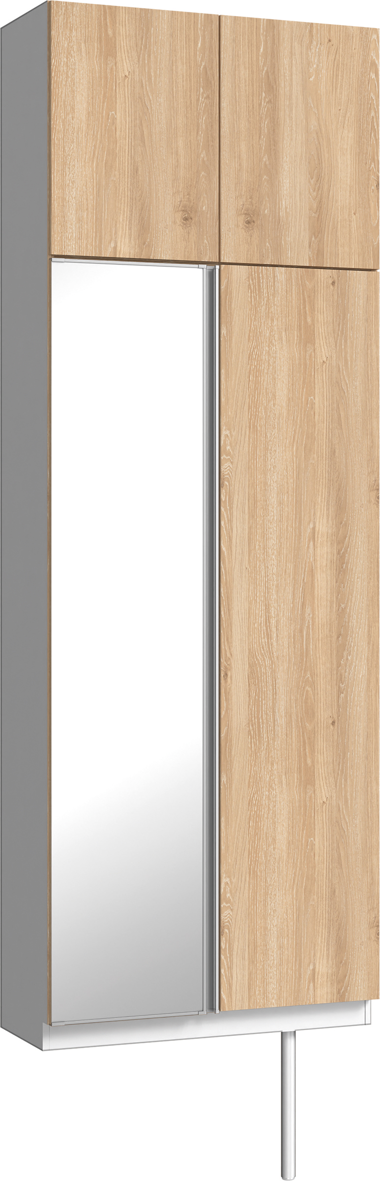 玄関収納　イエリア　開き戸ユニット　フラット　Ｓ２５　トールＰＬＡＮ　シューズ収納　ミラー扉　８００幅　〈ミルキーオーカー柄〉　ハンドルレス