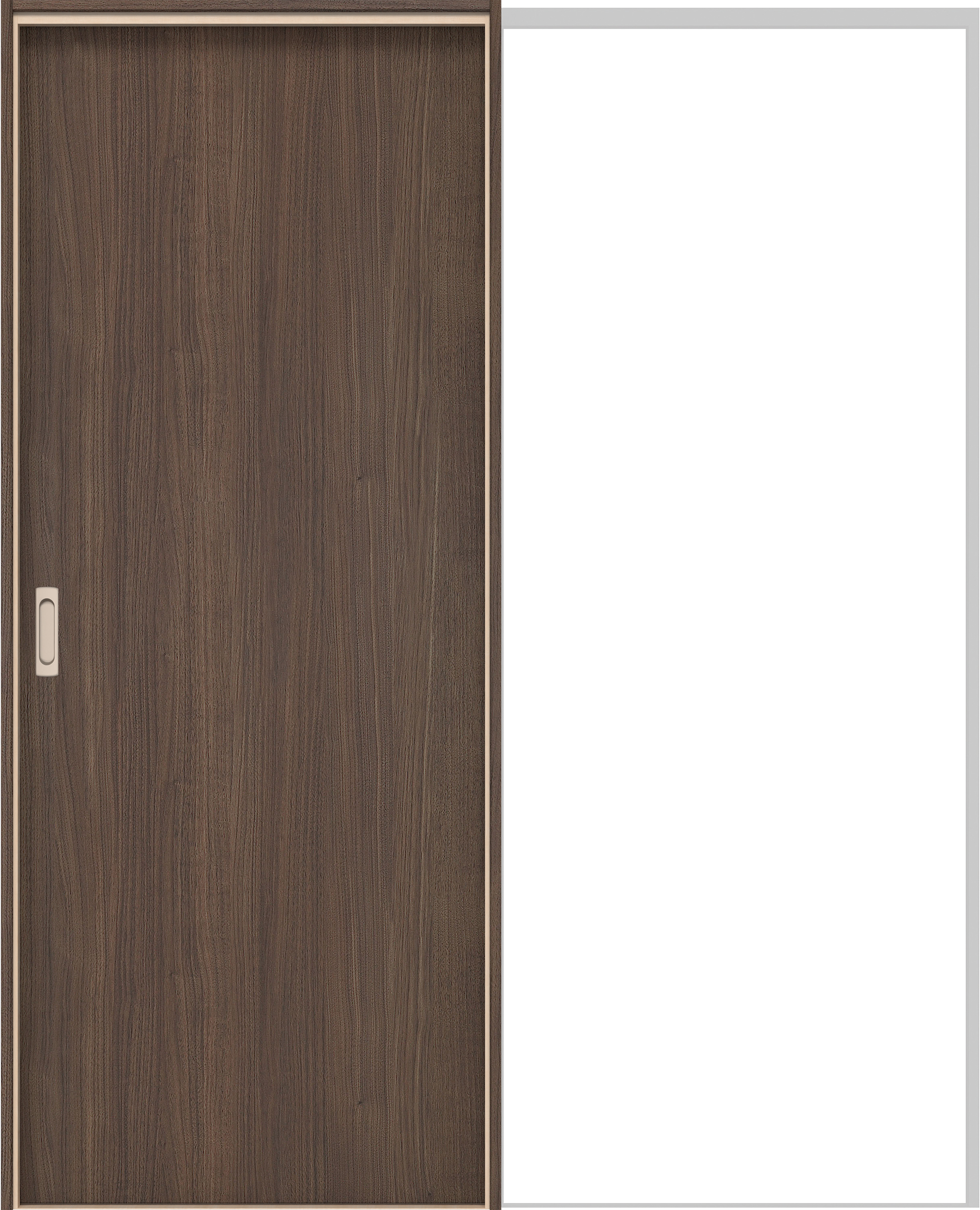 イエリア　戸襖　引戸・片引　扉セット　００デザイン　１６４５幅用　２０００高　〈ダルブラウン柄〉　化粧タイプ（刷毛引き風）〈黒縁〉　左引　〈ブラック色〉×〈Ｔシルバー色〉