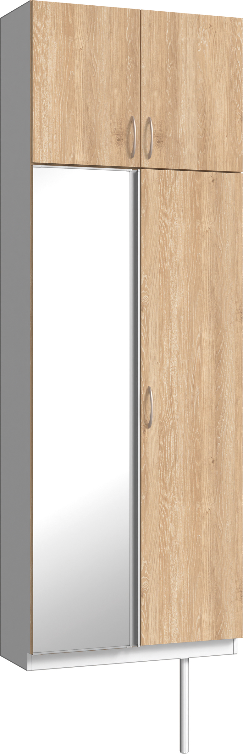 玄関収納　イエリア　開き戸ユニット　フラット　Ｓ２５　トールＰＬＡＮ　シューズ収納　ミラー扉　８００幅　〈ミルキーオーカー柄〉　ハンドルラウンド型〈Ｔシルバー色〉