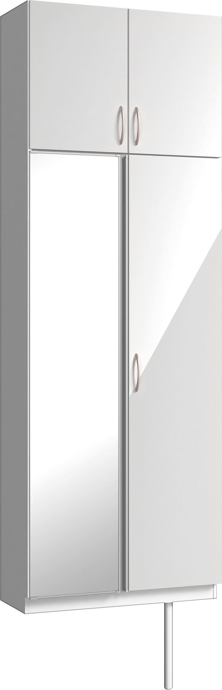 玄関収納　イエリア　開き戸ユニット　フラット　Ｓ２５　トールＰＬＡＮ　シューズ収納　ミラー扉　８００幅　〈ルミホワイト柄〉　ハンドルラウンド型〈Ｔシルバー色〉