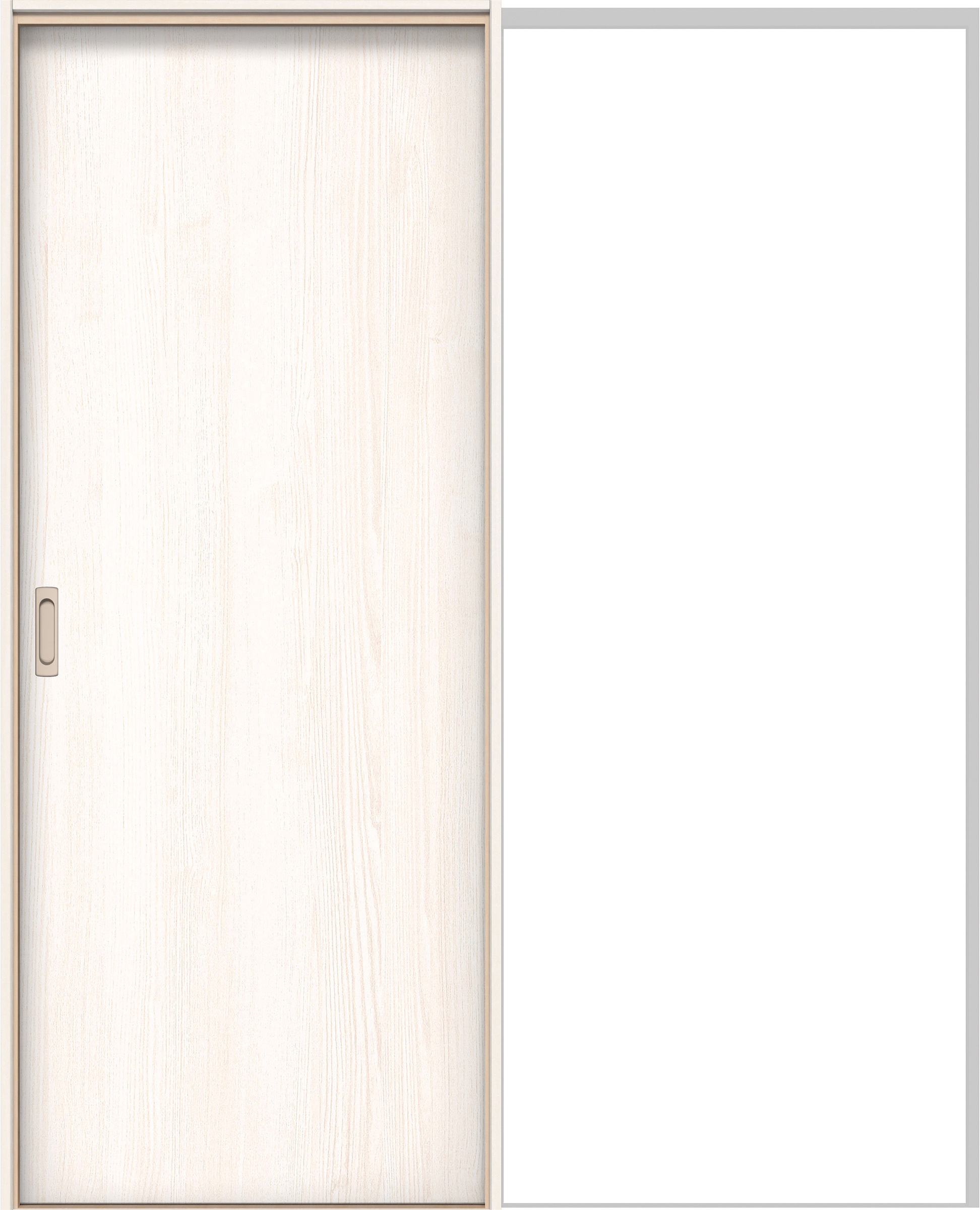 イエリア　戸襖　引戸・片引　扉セット　００デザイン　１６４５幅用　２０００高　〈ネオホワイト柄〉　化粧タイプ（刷毛引き風）〈黒縁〉　左引　〈ブラック色〉×〈Ｔシルバー色〉