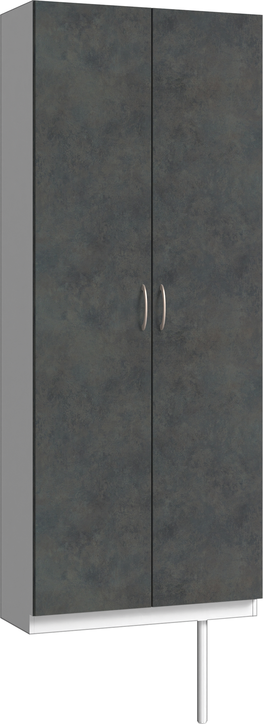 玄関収納　イエリア　開き戸ユニット　フラット　Ｓ２７　トールＰＬＡＮ　シューズ収納　パネル扉　８００幅　〈アイアンブラック柄〉　ハンドルラウンド型〈Ｔシルバー色〉