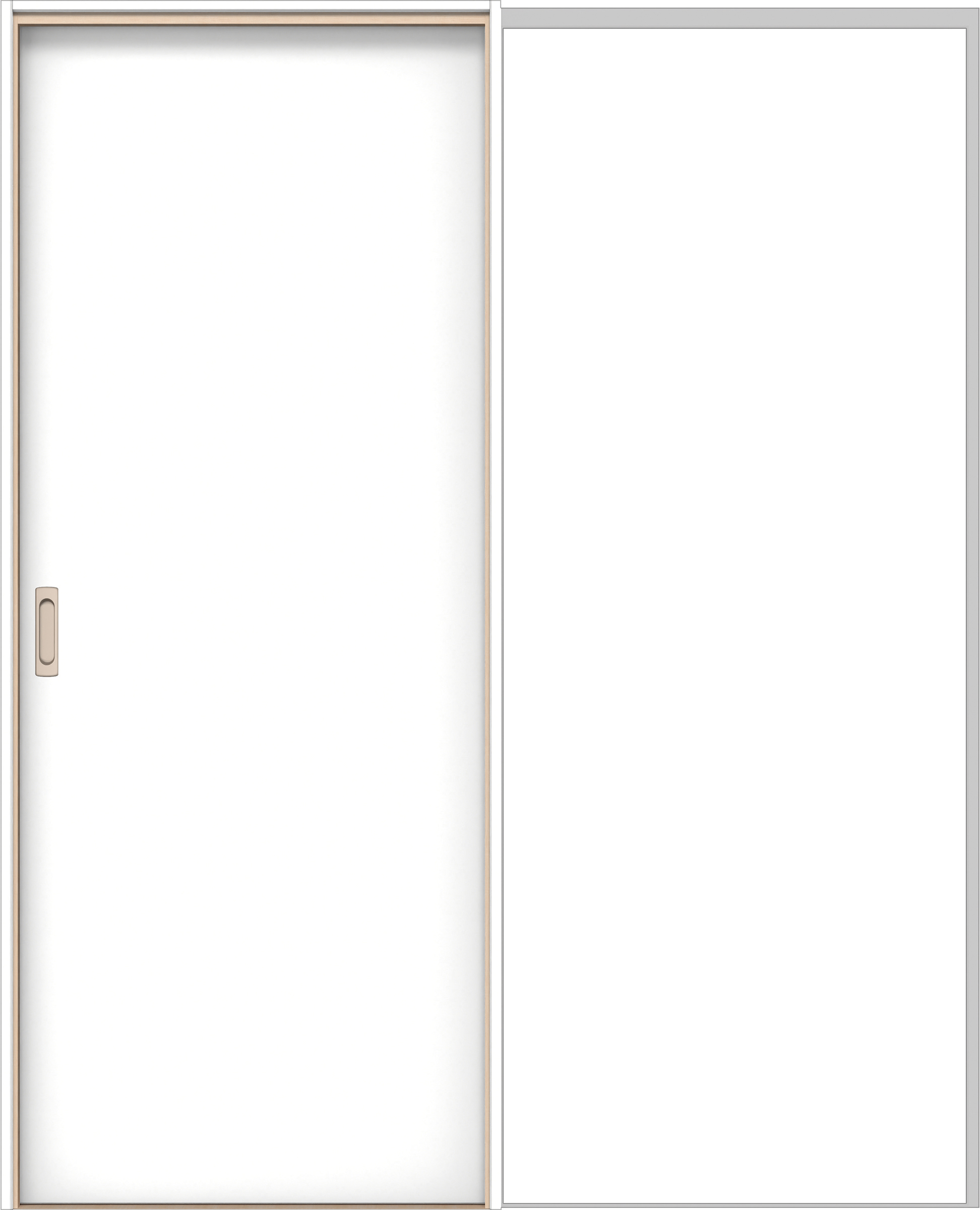 イエリア　戸襖　引戸・片引　扉セット　００デザイン　１６４５幅用　２０００高　〈パウダーホワイト柄〉　化粧タイプ（刷毛引き風）〈黒縁〉　左引　〈ブラック色〉×〈Ｔシルバー色〉