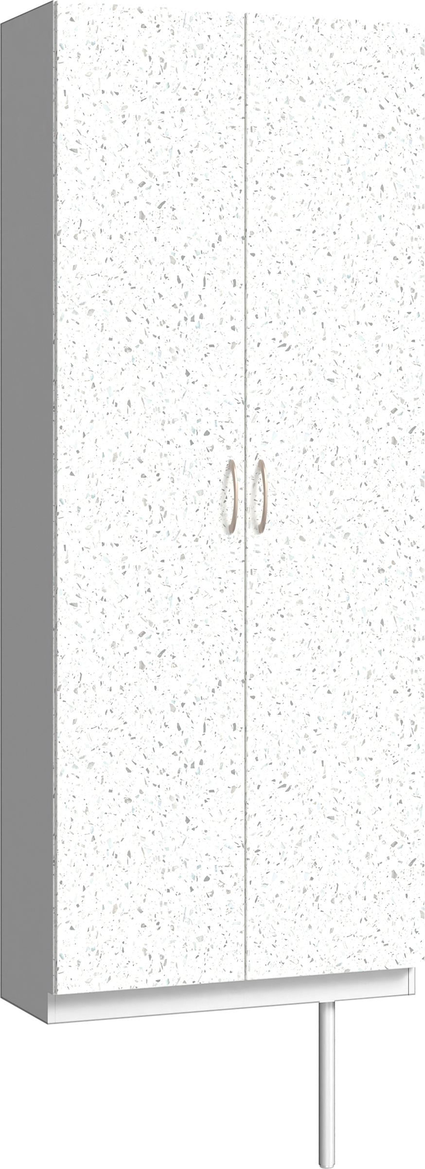 玄関収納　イエリア　開き戸ユニット　フラット　Ｓ２７　トールＰＬＡＮ　シューズ収納　パネル扉　８００幅　〈テラゾホワイト柄〉　ハンドルラウンド型〈Ｔシルバー色〉