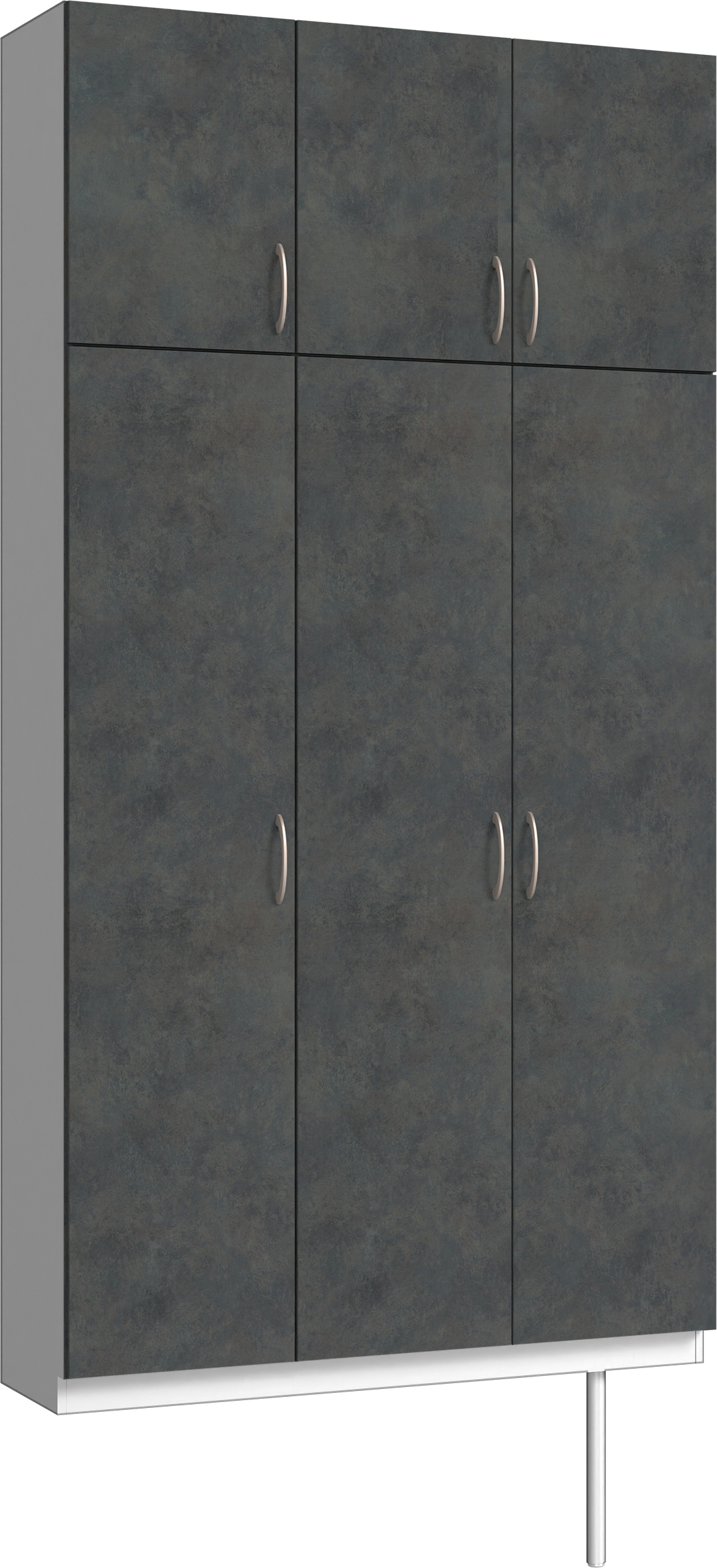 玄関収納　イエリア　開き戸ユニット　フラット　Ｓ３０　トールＰＬＡＮ　シューズ収納　パネル扉　１２００幅　〈アイアンブラック柄〉　ハンドルラウンド型〈Ｔシルバー色〉