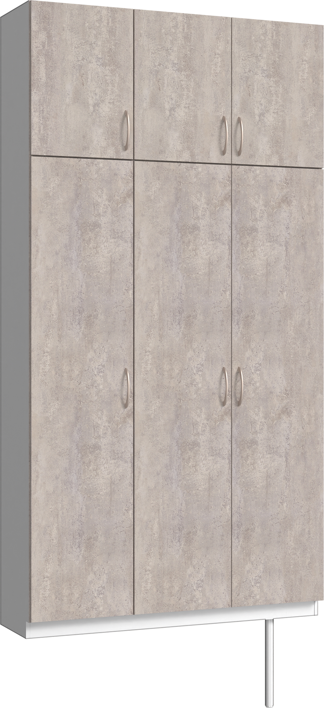 玄関収納　イエリア　開き戸ユニット　フラット　Ｓ３０　トールＰＬＡＮ　シューズ収納　パネル扉　１２００幅　〈コンクリートグレー柄〉　ハンドルラウンド型〈Ｔシルバー色〉