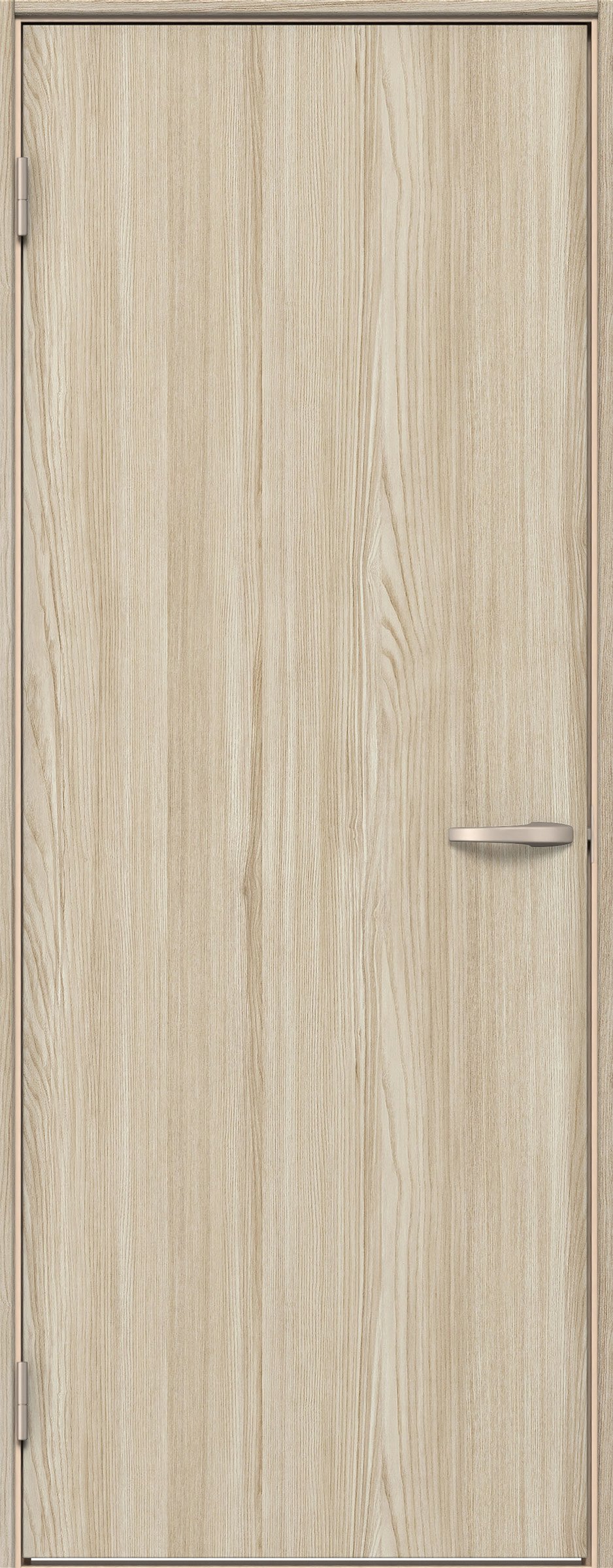 イエリア　戸襖　片開き　扉セット　００デザイン　７８０幅　２０００高　〈ソフトグレージュ柄〉　化粧タイプ（刷毛引き風）〈白縁〉　左開き　ハンドル〈Ｔシルバー色〉〈Ｔシルバー色〉