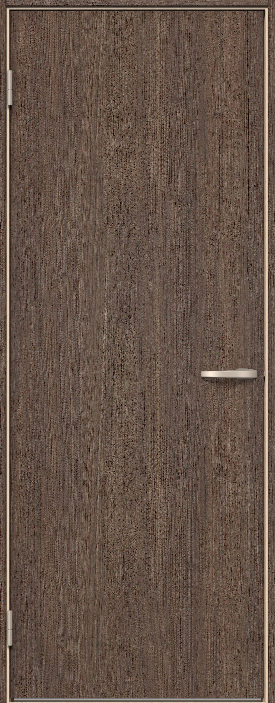 イエリア　戸襖　片開き　扉セット　００デザイン　７８０幅　２０００高　〈ダルブラウン柄〉　化粧タイプ（刷毛引き風）〈白縁〉　左開き　ハンドル〈Ｔシルバー色〉〈Ｔシルバー色〉