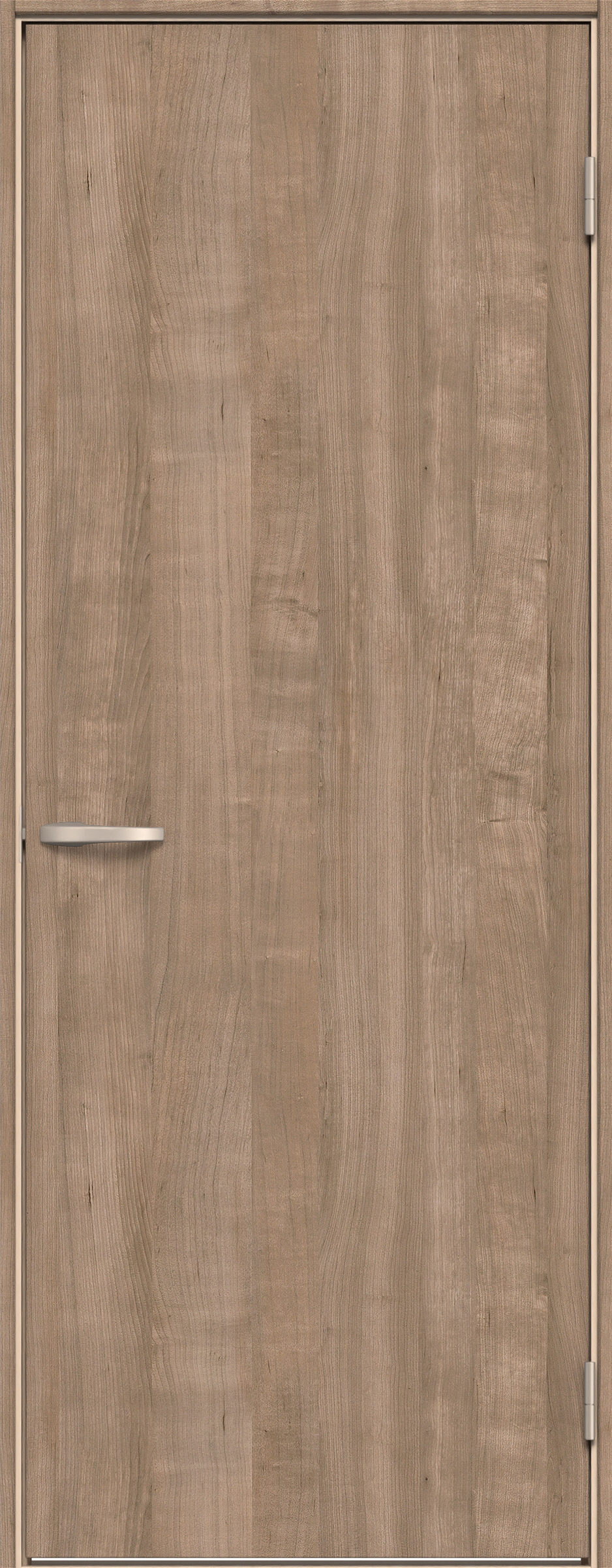 イエリア　戸襖　片開き　扉セット　００デザイン　７３５幅　２０００高　〈トープグレー柄〉　化粧タイプ（刷毛引き風）〈白縁〉　右開き　ハンドル〈Ｔシルバー色〉〈Ｔシルバー色〉