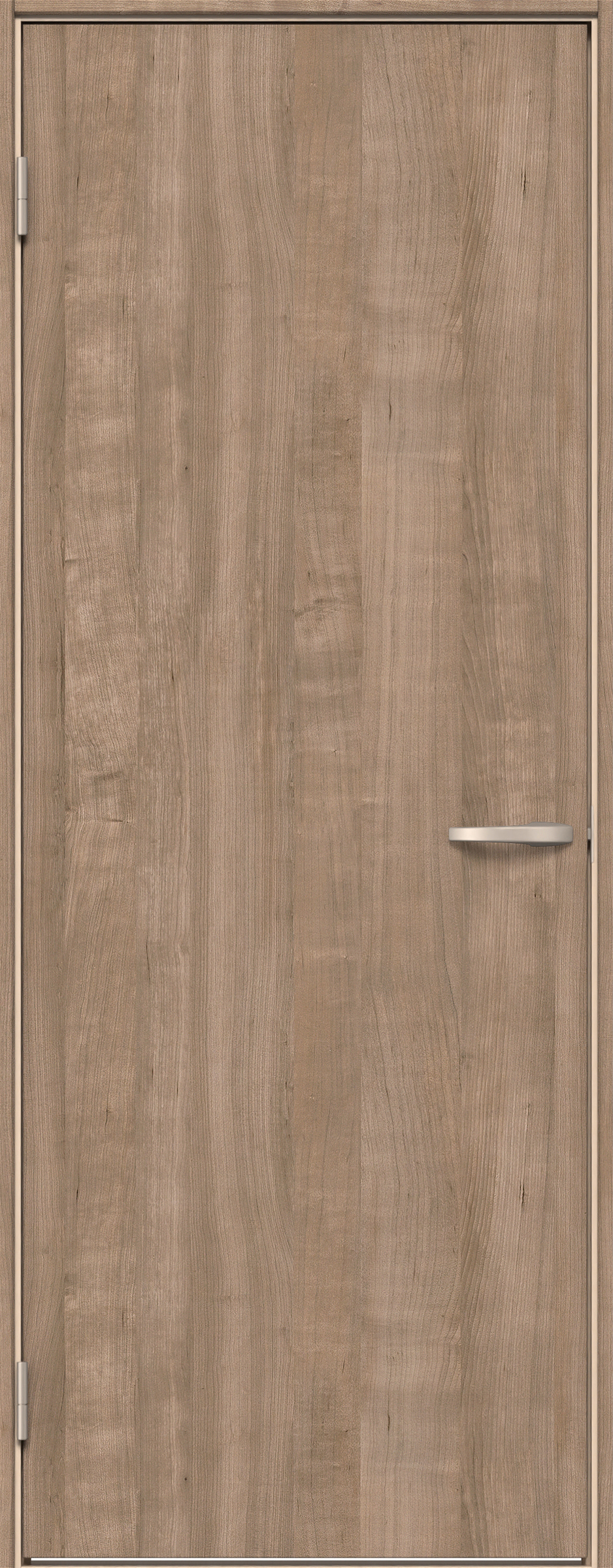 イエリア　戸襖　片開き　扉セット　００デザイン　７８０幅　２０００高　〈トープグレー柄〉　化粧タイプ（刷毛引き風）〈白縁〉　左開き　ハンドル〈Ｔシルバー色〉〈Ｔシルバー色〉