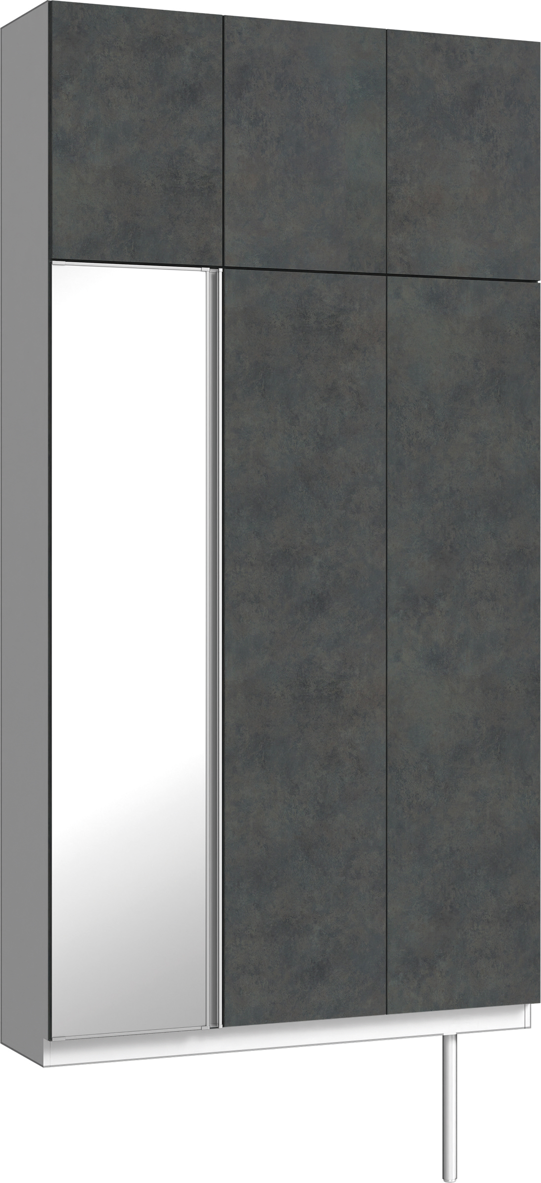 玄関収納　イエリア　開き戸ユニット　フラット　Ｓ３５　トールＰＬＡＮ　シューズ収納　ミラー扉　１２００幅　〈アイアンブラック柄〉　ハンドルレス