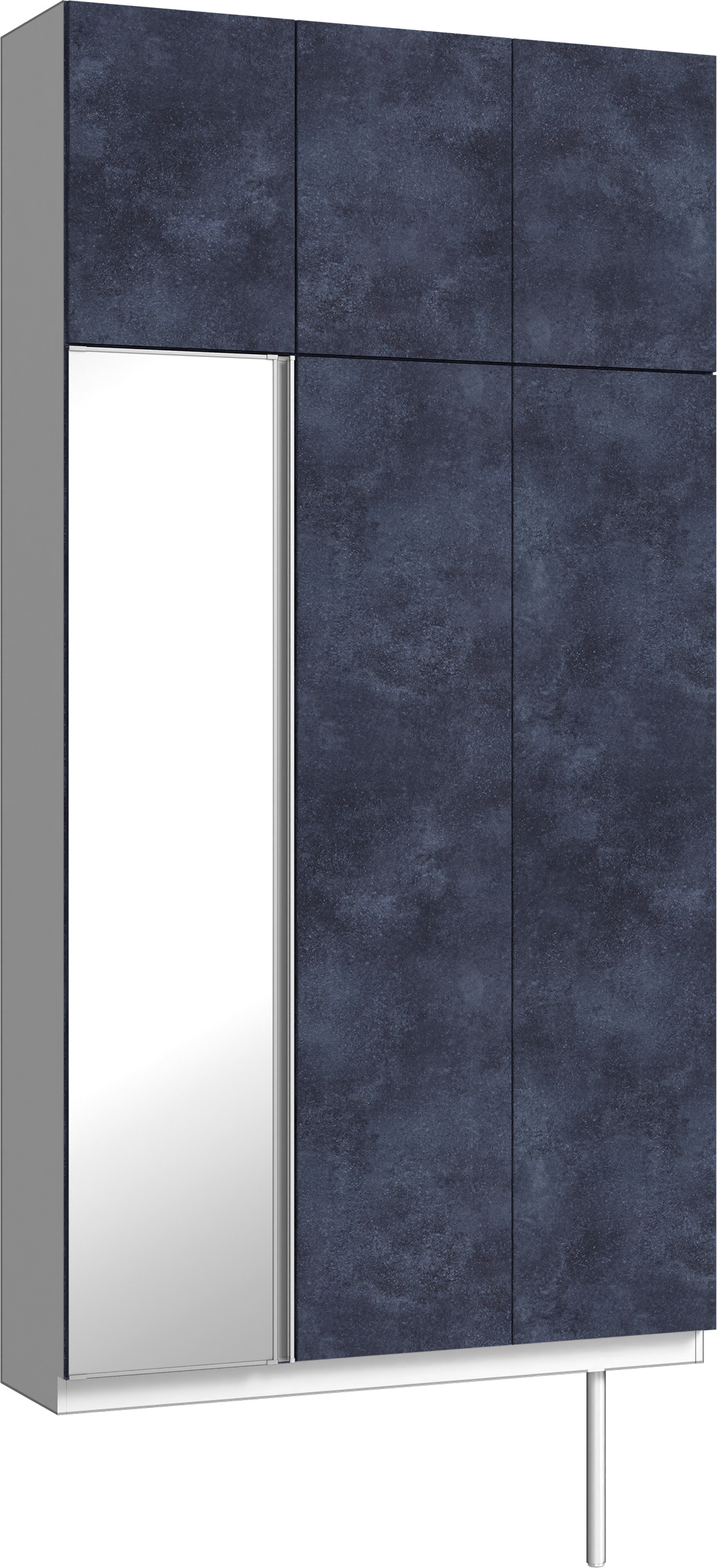 玄関収納　イエリア　開き戸ユニット　フラット　Ｓ３５　トールＰＬＡＮ　シューズ収納　ミラー扉　１２００幅　〈コバルトブルー柄〉　ハンドルレス