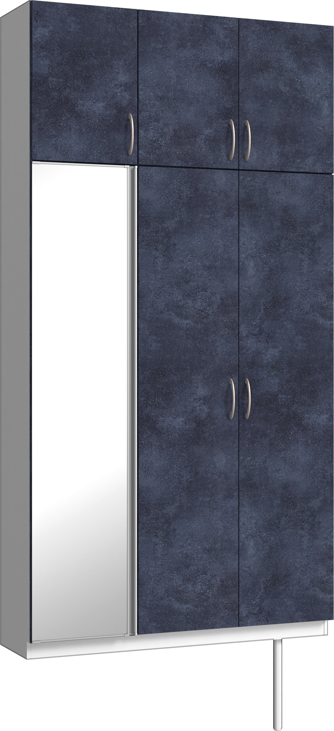 玄関収納　イエリア　開き戸ユニット　フラット　Ｓ３５　トールＰＬＡＮ　シューズ収納　ミラー扉　１２００幅　〈コバルトブルー柄〉　ハンドルラウンド型〈Ｔシルバー色〉