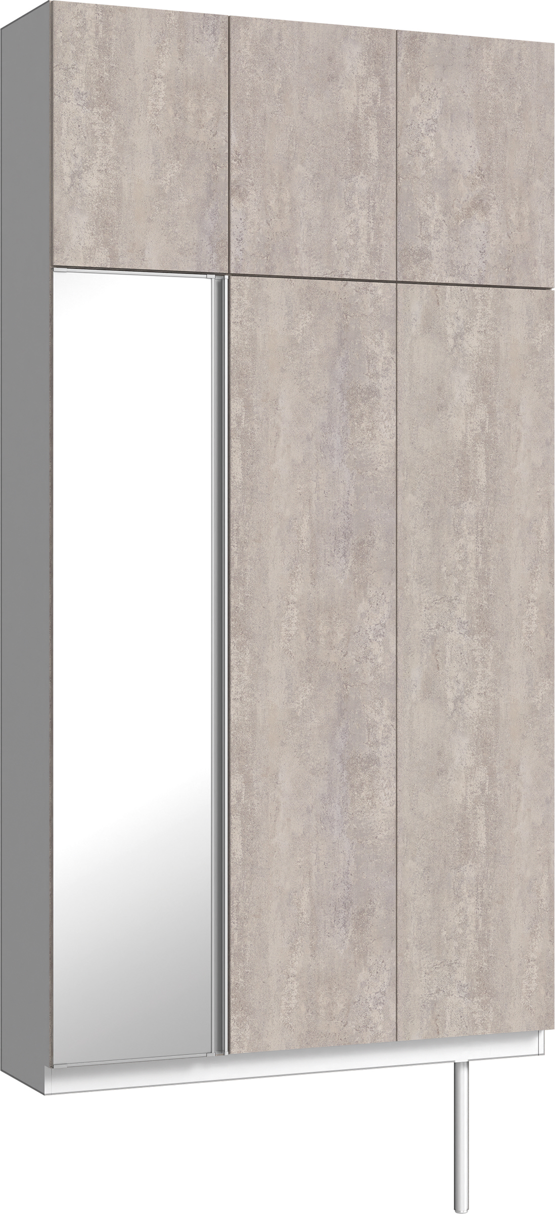 玄関収納　イエリア　開き戸ユニット　フラット　Ｓ３５　トールＰＬＡＮ　シューズ収納　ミラー扉　１２００幅　〈コンクリートグレー柄〉　ハンドルレス