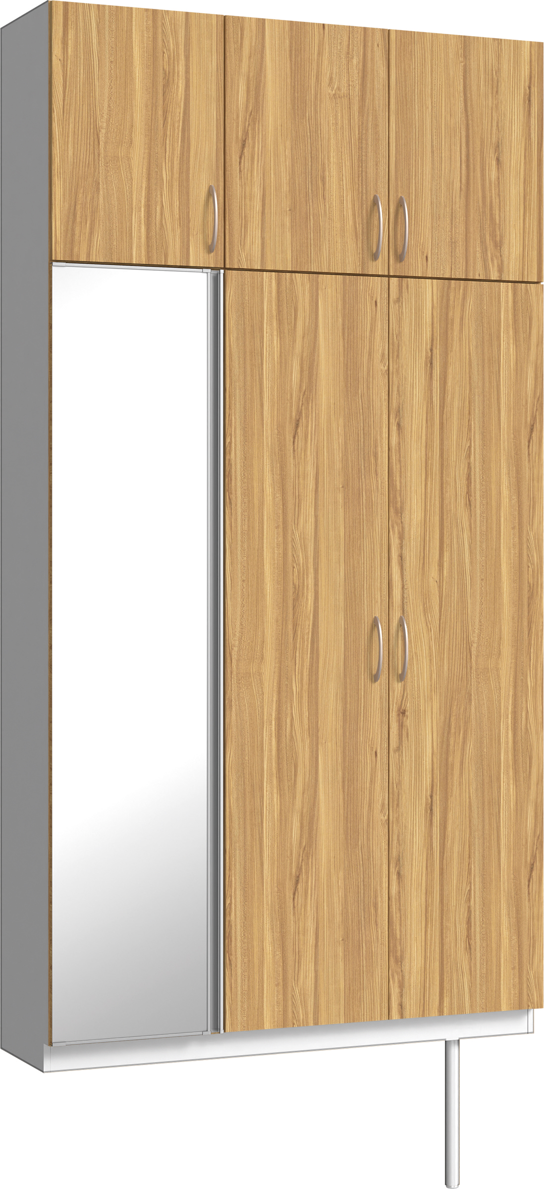 玄関収納　イエリア　開き戸ユニット　フラット　Ｓ３５　トールＰＬＡＮ　シューズ収納　ミラー扉　１２００幅　〈シナモンブラウン柄〉　ハンドルラウンド型〈Ｔシルバー色〉