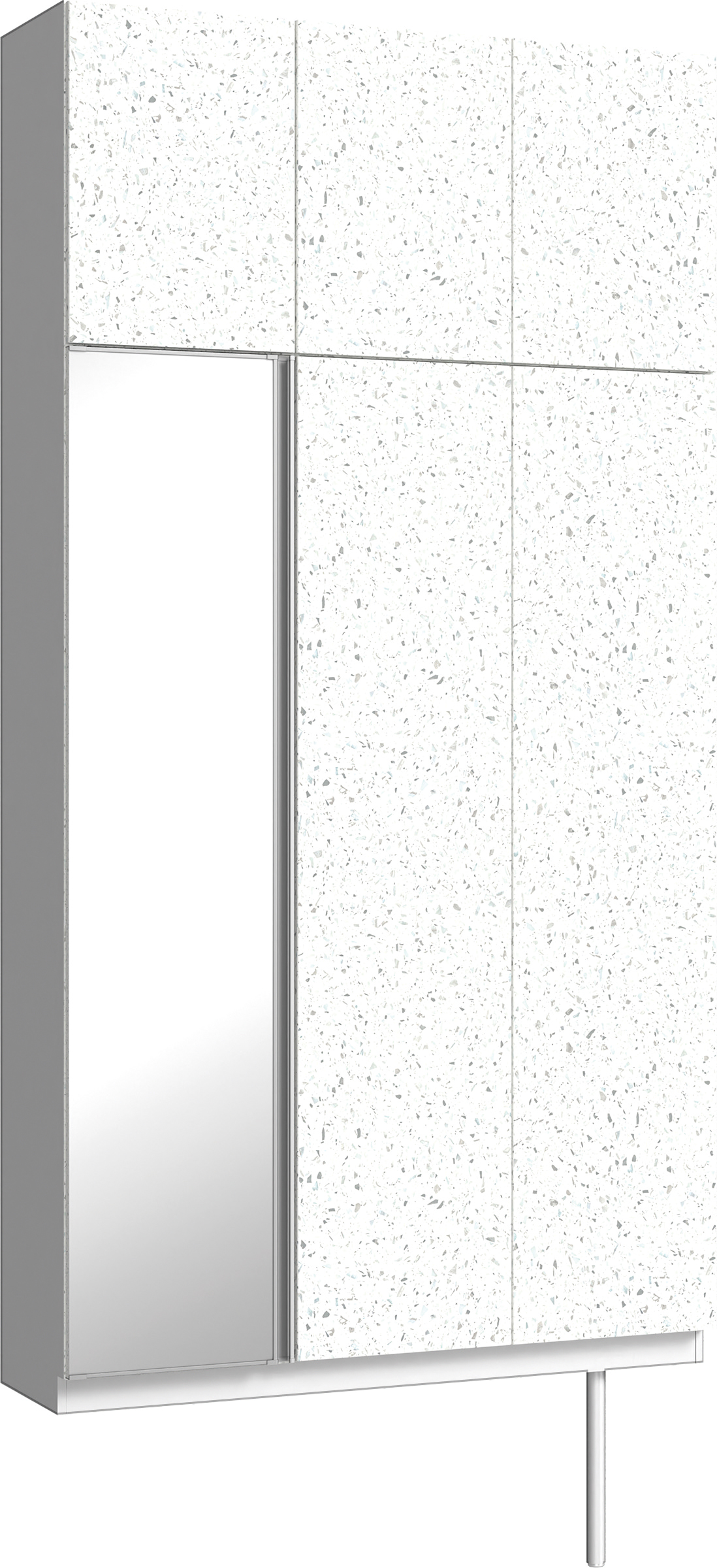 玄関収納　イエリア　開き戸ユニット　フラット　Ｓ３５　トールＰＬＡＮ　シューズ収納　ミラー扉　１２００幅　〈テラゾホワイト柄〉　ハンドルレス