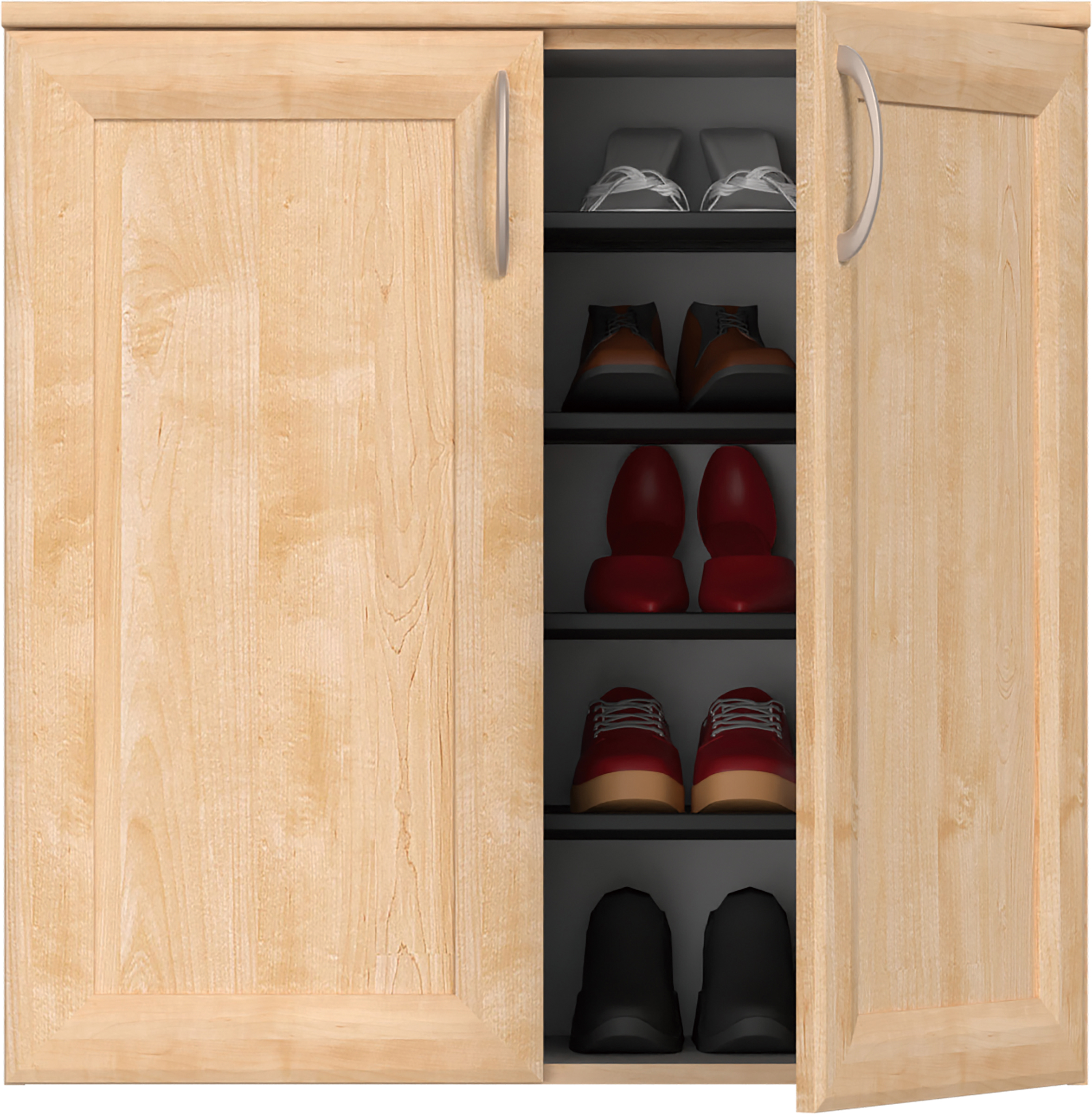 玄関収納　イエリア　開き戸ユニット　プラン用ユニットセット　カマチ　下部収納　８００幅　〈ミルベージュ柄〉　ハンドル付用