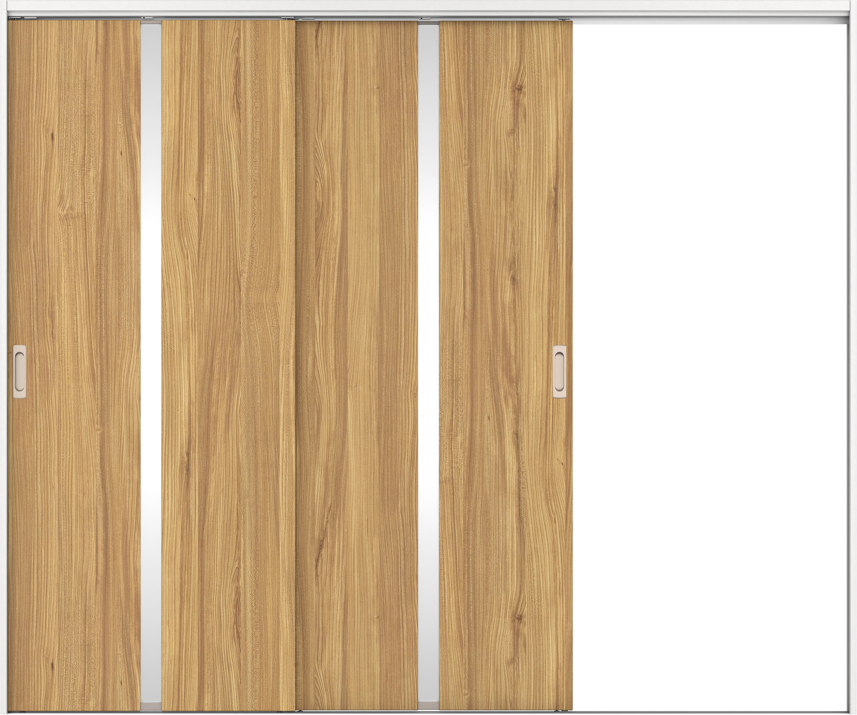 リビングドア　イエリア　吊戸・２枚片引　扉セット　２Ｐデザイン　２４３７幅用　２０００高　〈シナモンブラウン柄〉　右引用　錠なし　ラクラクローズ付用