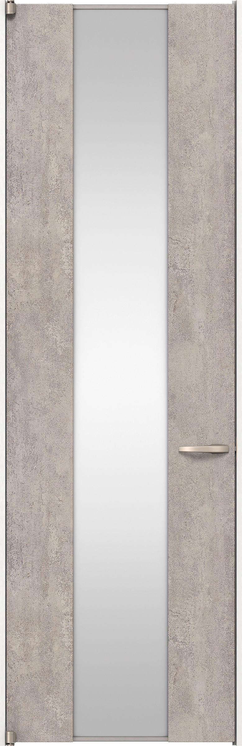 リビングドア　イエリア　二方枠ドア　扉セット　４Ｐデザイン　７３５幅　２４００高　〈コンクリートグレー柄〉　左開き　空錠　ピボット丁番