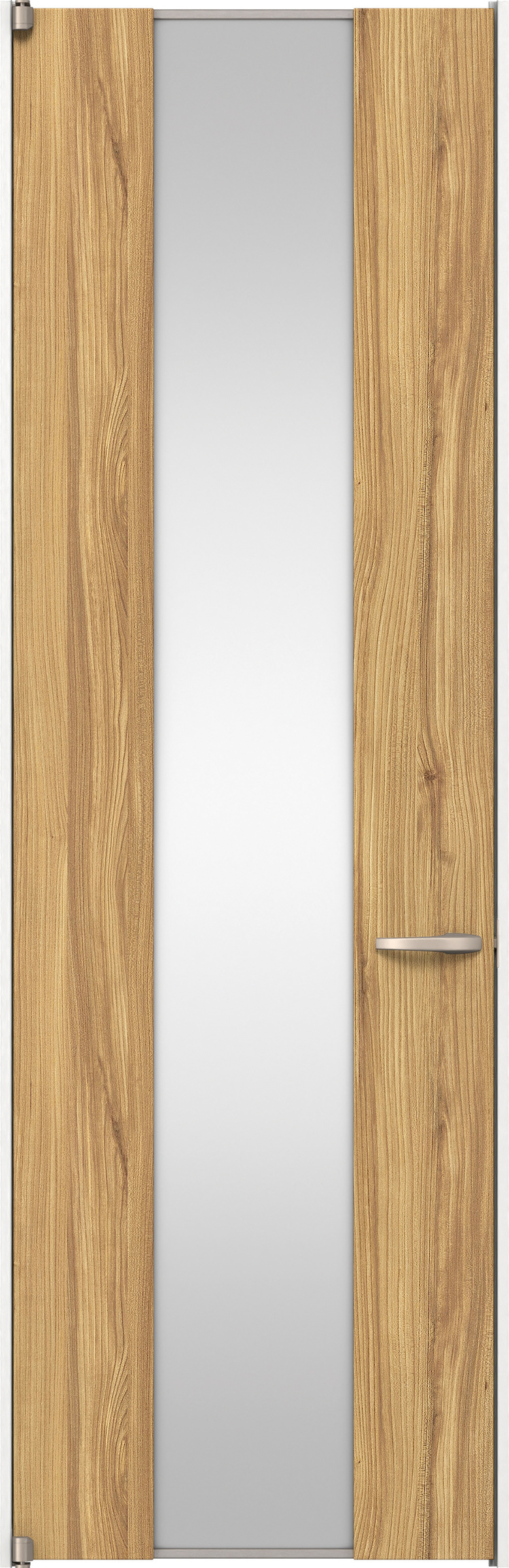 リビングドア　イエリア　二方枠ドア　扉セット　４Ｐデザイン　７３５幅　２４００高　〈シナモンブラウン柄〉　左開き　空錠　ピボット丁番