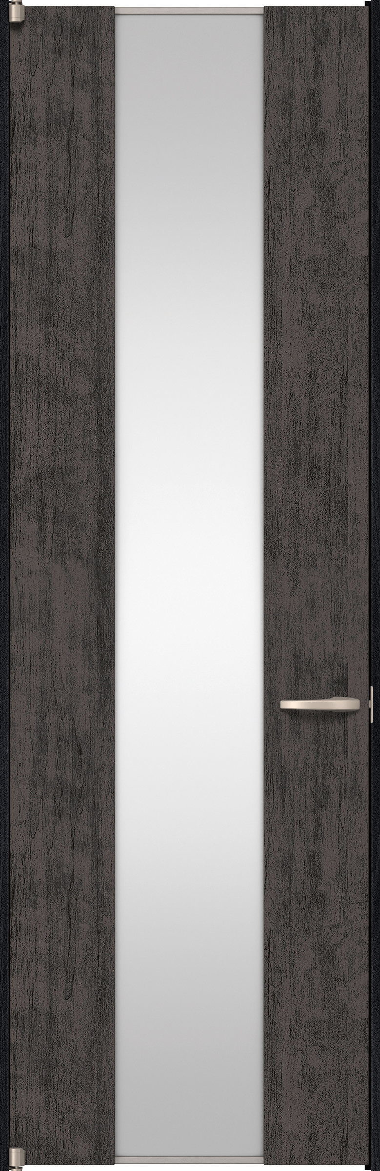 リビングドア　イエリア　二方枠ドア　扉セット　４Ｐデザイン　７３５幅　２４００高　〈ドライブラック柄〉　左開き　空錠　ピボット丁番