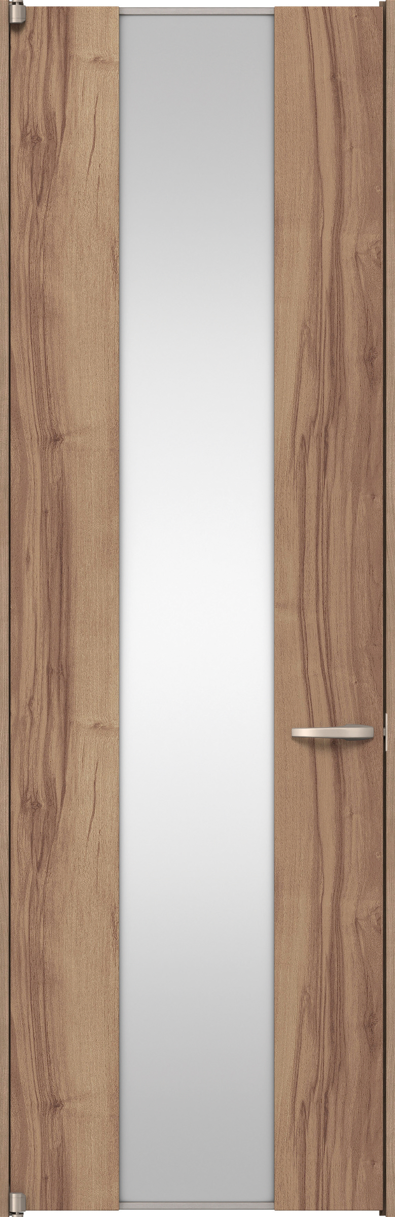 リビングドア　イエリア　二方枠ドア　扉セット　４Ｐデザイン　７３５幅　２４００高　〈バームブラウン柄〉　左開き　空錠　ピボット丁番