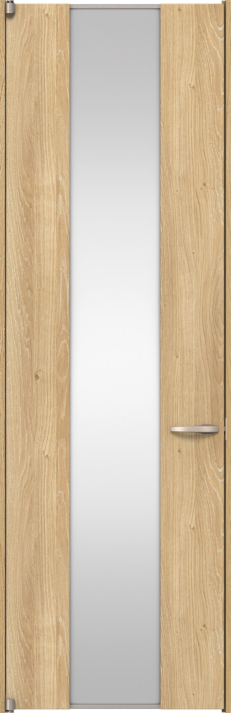 リビングドア　イエリア　二方枠ドア　扉セット　４Ｐデザイン　７３５幅　２４００高　〈ミルキーオーカー柄〉　左開き　空錠　ピボット丁番