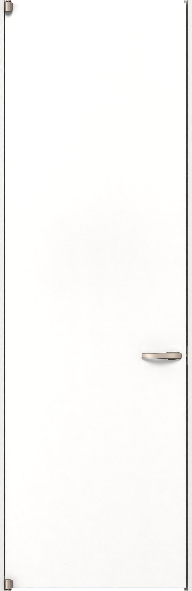 リビングドア　イエリア　二方枠ドア　扉セット　００デザイン　７３５幅　２４００高　〈パウダーホワイト柄〉　左開き　空錠　ピボット丁番