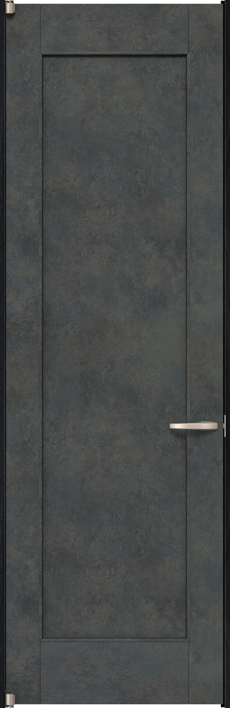 リビングドア　イエリア　二方枠ドア　扉セット　０１デザイン　８５０幅　２４００高　〈アイアンブラック柄〉　左開き　空錠　ピボット丁番