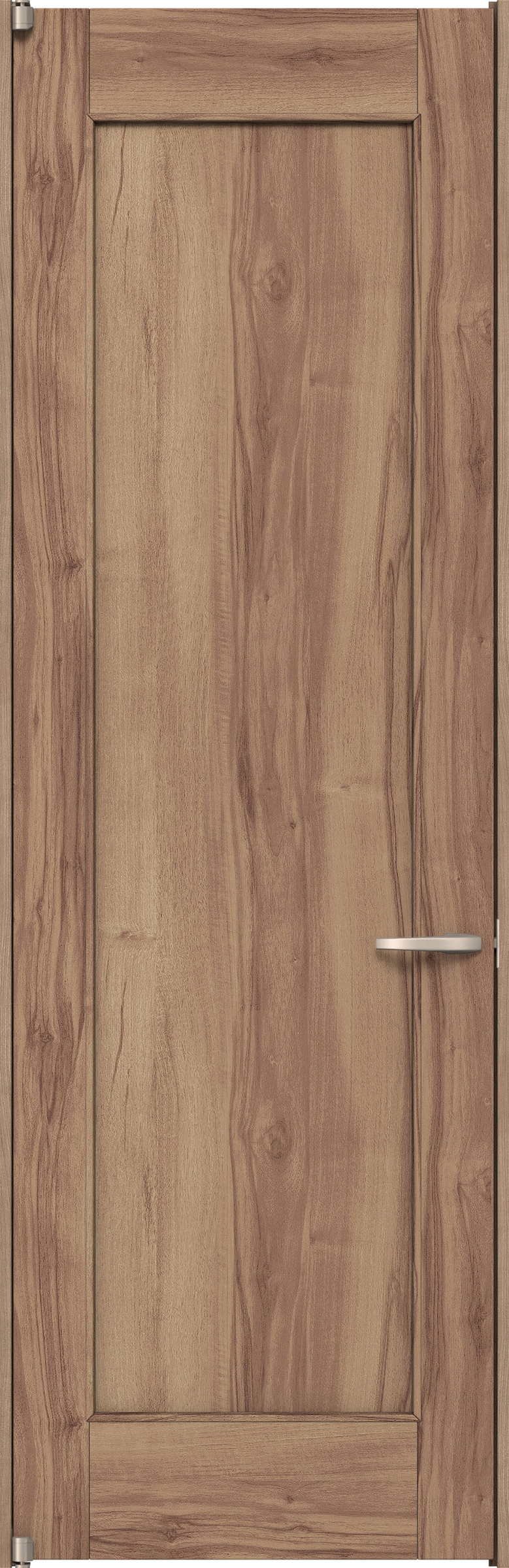 リビングドア　イエリア　二方枠ドア　扉セット　０１デザイン　７８０幅　２４００高　〈バームブラウン柄〉　左開き　空錠　ピボット丁番