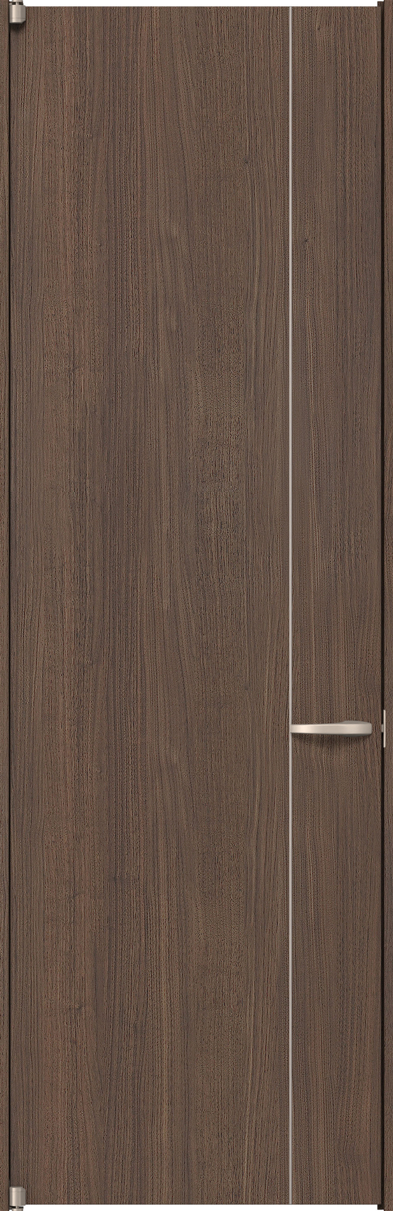 リビングドア　イエリア　二方枠ドア　扉セット　Ｄ３デザイン　８５０幅　２４００高　〈ダルブラウン柄〉　左開き　空錠　ピボット丁番