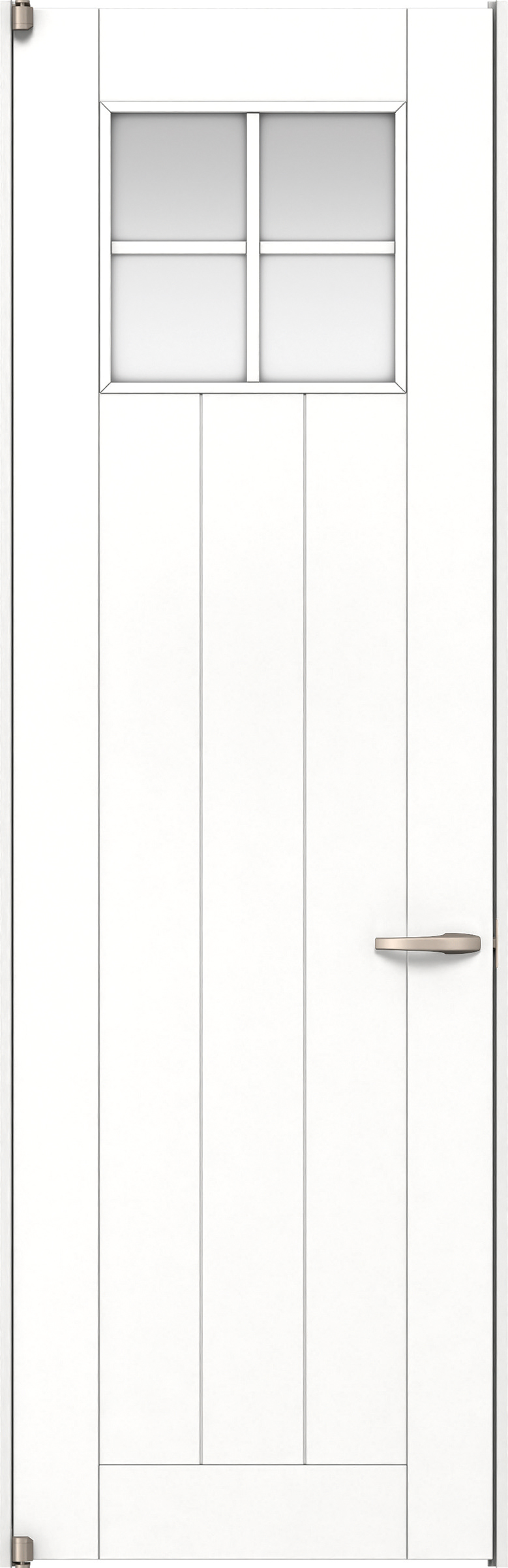 リビングドア　イエリア　二方枠ドア　扉セット　１Ｓデザイン　７８０幅　２４００高　〈パウダーホワイト柄〉　左開き　空錠　ピボット丁番