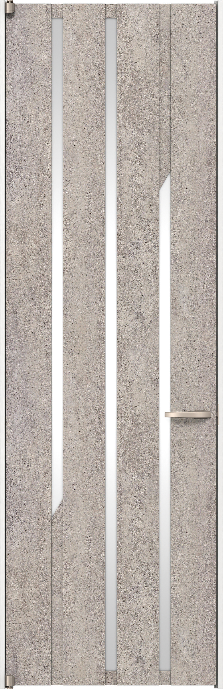 リビングドア　イエリア　二方枠ドア　扉セット　Ｅ３デザイン　７３５幅　２４００高　〈コンクリートグレー柄〉　左開き　空錠　ピボット丁番