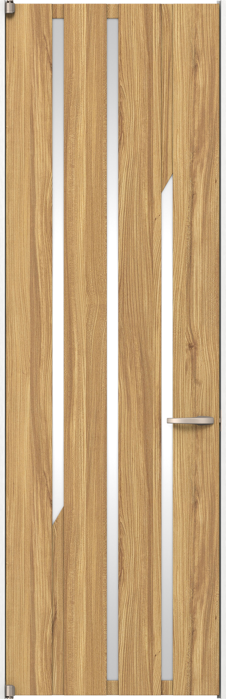 リビングドア　イエリア　二方枠ドア　扉セット　Ｅ３デザイン　７３５幅　２４００高　〈シナモンブラウン柄〉　左開き　空錠　ピボット丁番