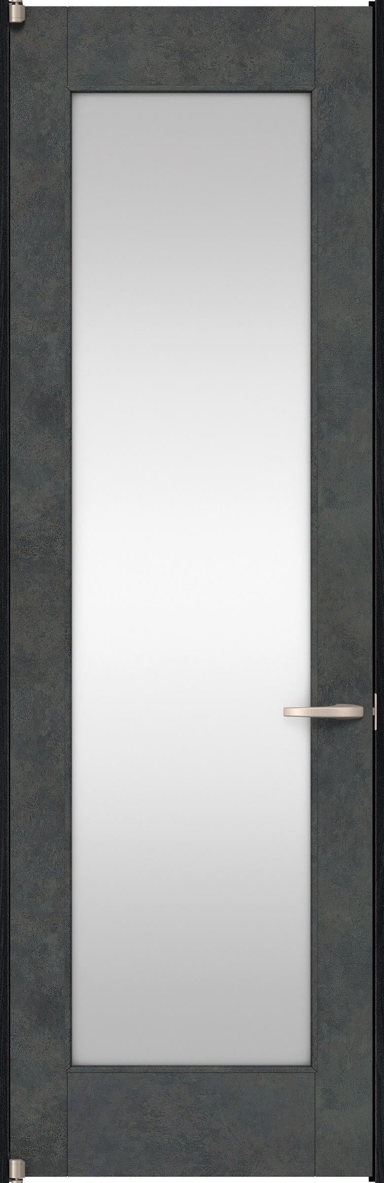 リビングドア　イエリア　二方枠ドア　扉セット　２１デザイン　８５０幅　２４００高　〈アイアンブラック柄〉　左開き　空錠　ピボット丁番