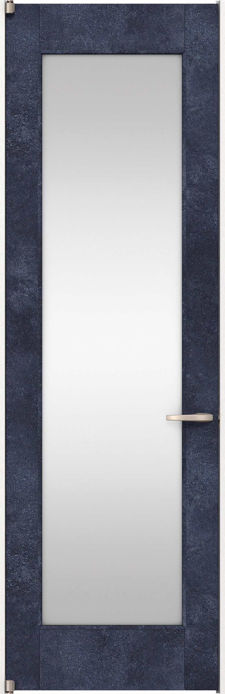 リビングドア　イエリア　二方枠ドア　扉セット　２１デザイン　８５０幅　２４００高　〈コバルトブルー柄〉　左開き　空錠　ピボット丁番