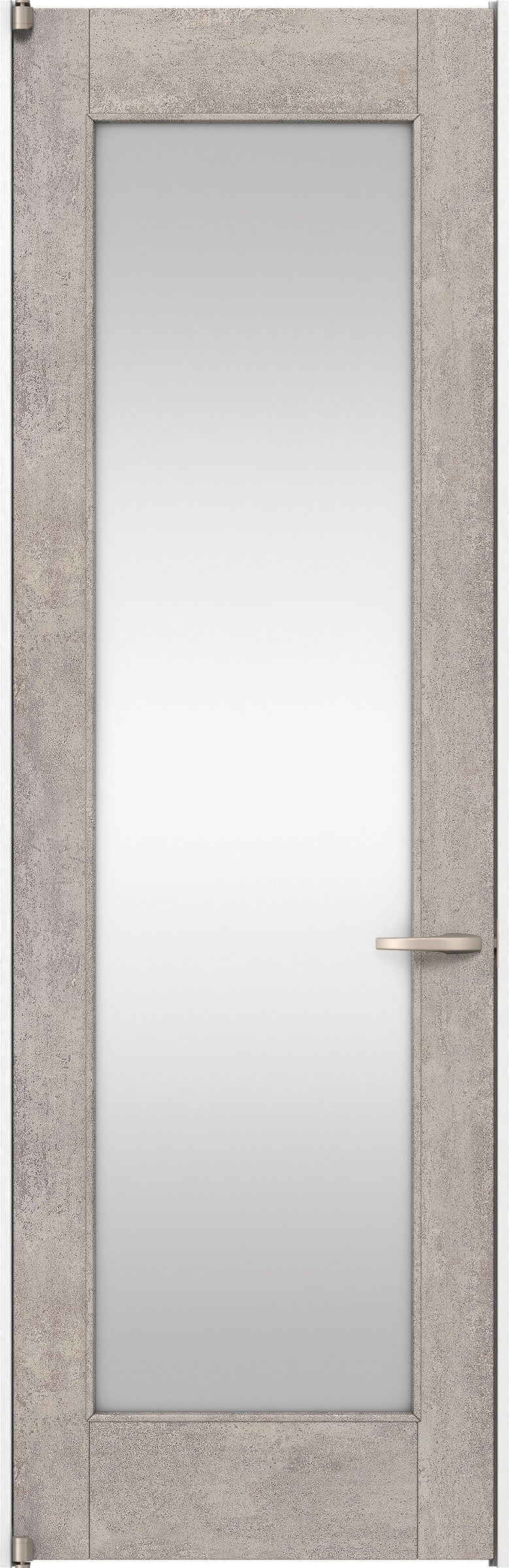 リビングドア　イエリア　二方枠ドア　扉セット　２１デザイン　８５０幅　２４００高　〈コンクリートグレー柄〉　左開き　空錠　ピボット丁番