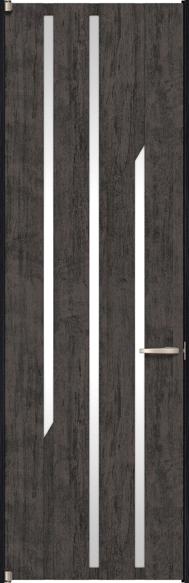 リビングドア　イエリア　二方枠ドア　扉セット　Ｅ３デザイン　７３５幅　２４００高　〈ドライブラック柄〉　左開き　空錠　ピボット丁番