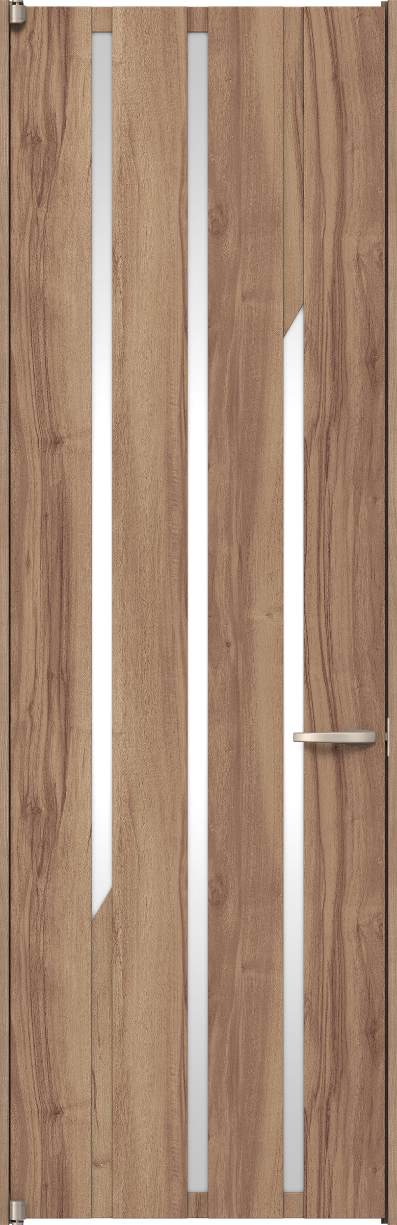 リビングドア　イエリア　二方枠ドア　扉セット　Ｅ３デザイン　７３５幅　２４００高　〈バームブラウン柄〉　左開き　空錠　ピボット丁番