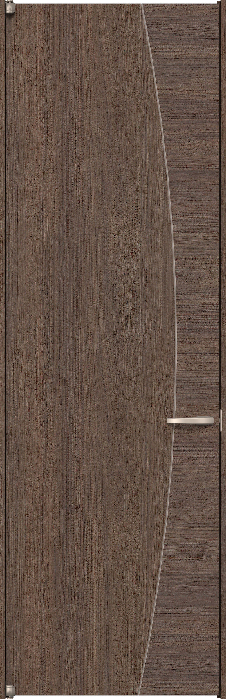 リビングドア　イエリア　二方枠ドア　扉セット　Ｋ６デザイン　７５５幅　２４００高　〈ダルブラウン柄〉　左開き　空錠　ピボット丁番