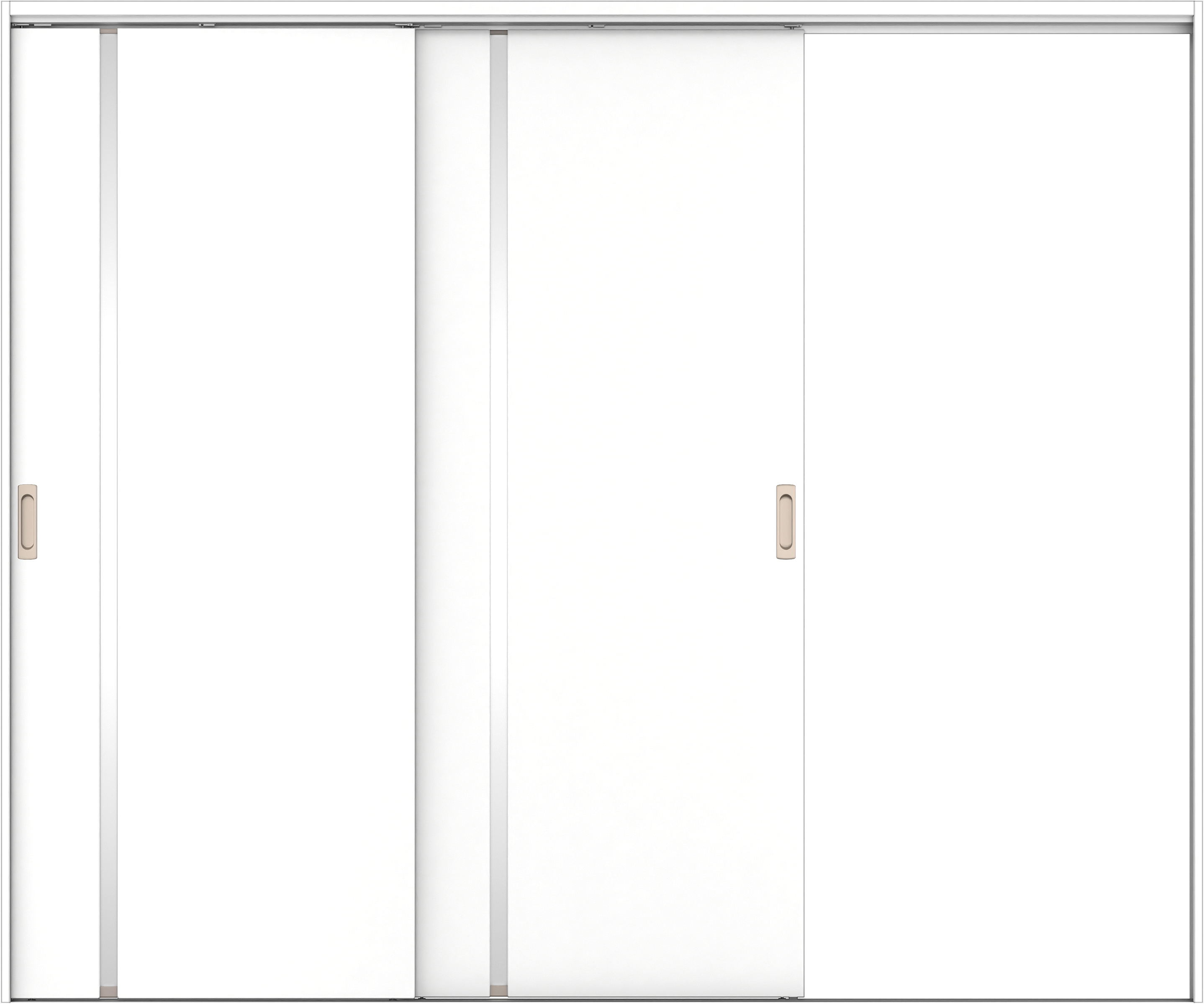 リビングドア　イエリア　吊戸・２枚片引　扉セット　Ｌ９デザイン　２４３７幅用　２０００高　〈パウダーホワイト柄〉　右引用　錠なし　ラクラクローズ付用