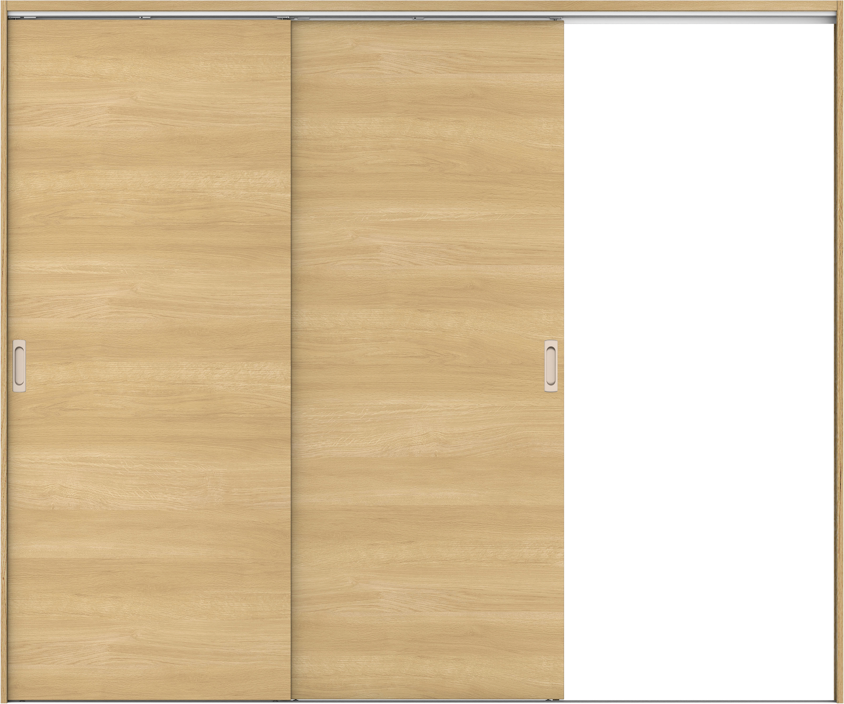 リビングドア　イエリア　吊戸・２枚片引　扉セット　Ｕ０デザイン　２４３７幅用　２０００高　〈ライトオーカー柄〉　右引用　錠なし　ラクラクローズ付用
