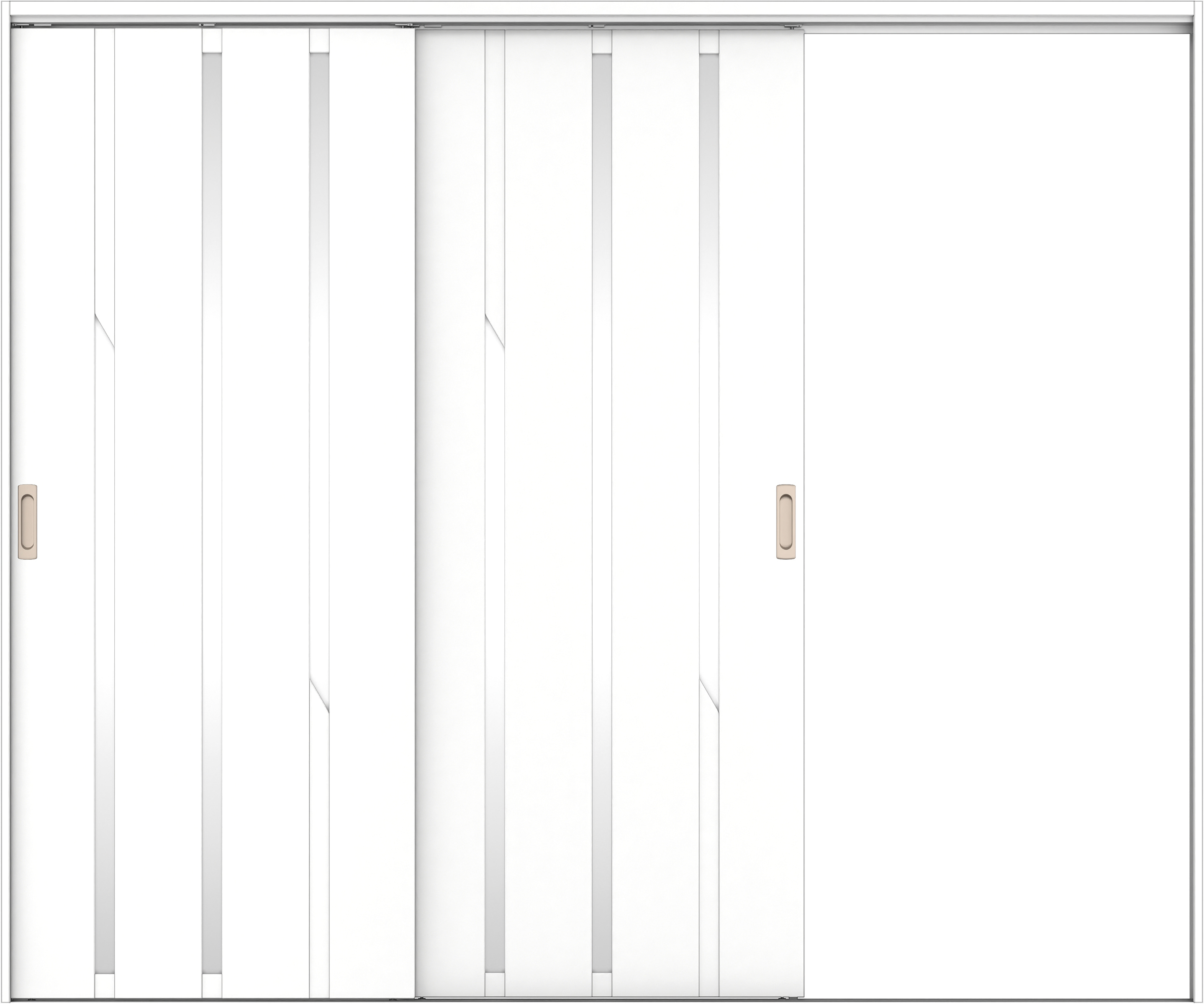 リビングドア　イエリア　吊戸・２枚片引　扉セット　Ｅ３デザイン　２４３７幅用　２０００高　〈パウダーホワイト柄〉　右引用　錠なし　ラクラクローズ付用