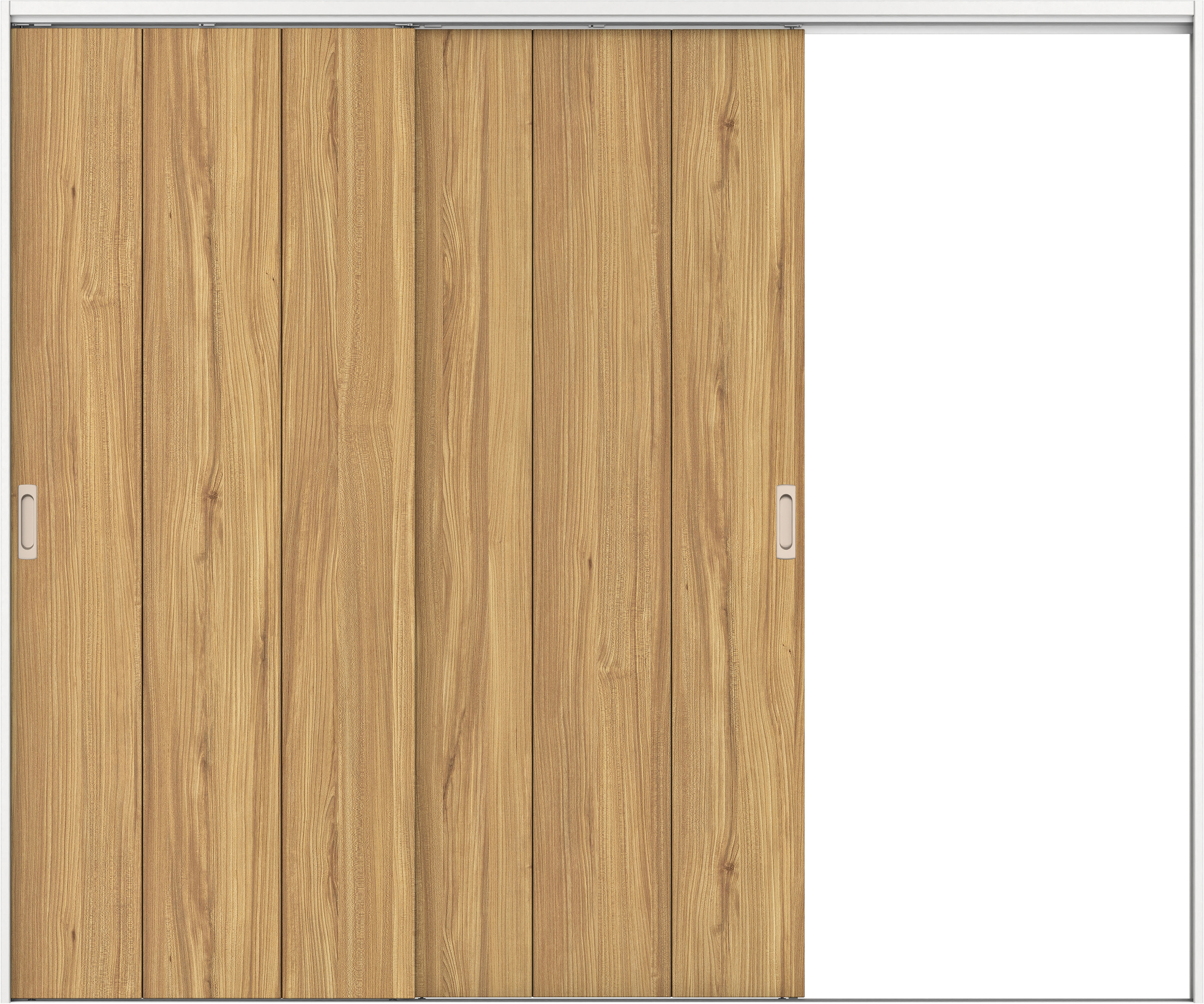 リビングドア　イエリア　吊戸・２枚片引　扉セット　Ｇ１デザイン　２４３７幅用　２０００高　〈シナモンブラウン柄〉　右引用　錠なし　ラクラクローズ付用