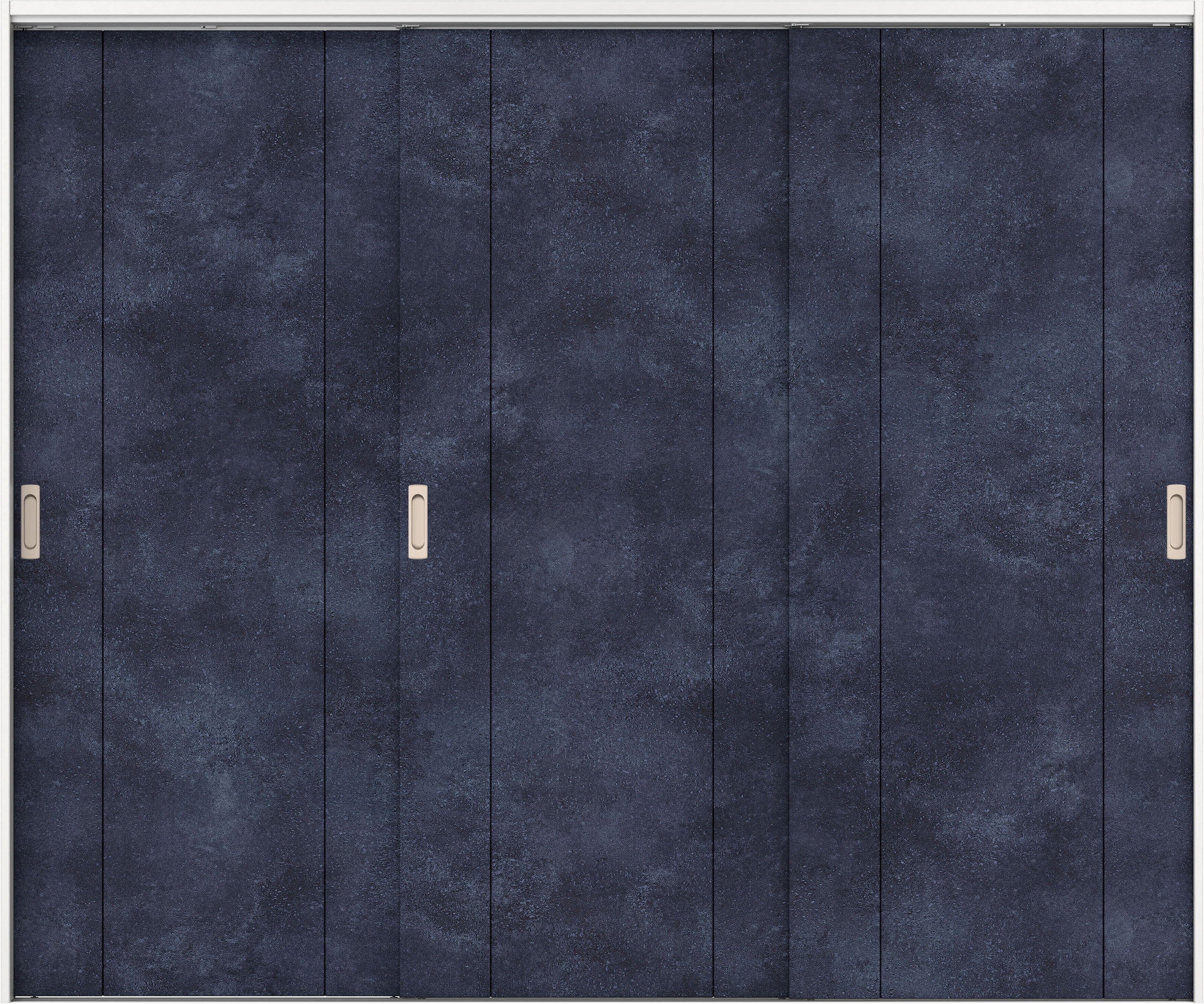 リビングドア　イエリア　吊戸・３枚引違　扉セット　１Ｐデザイン　２４３７幅用　２０００高　〈コバルトブルー柄〉　左右兼用　錠なし　ラクラクローズ付用