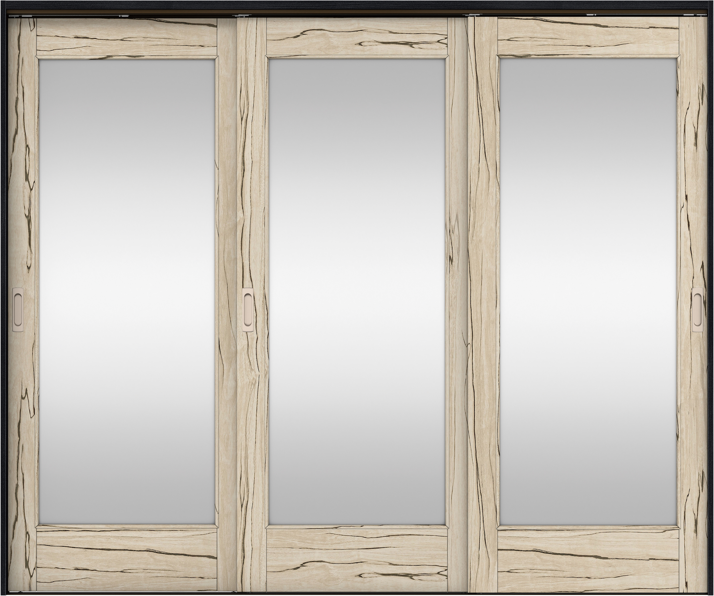 リビングドア　イエリア　吊戸・３枚引違　扉セット　２１デザイン　２４３７幅用　２０００高　〈スロウベージュ柄〉　左右兼用　錠なし　ラクラクローズ付用