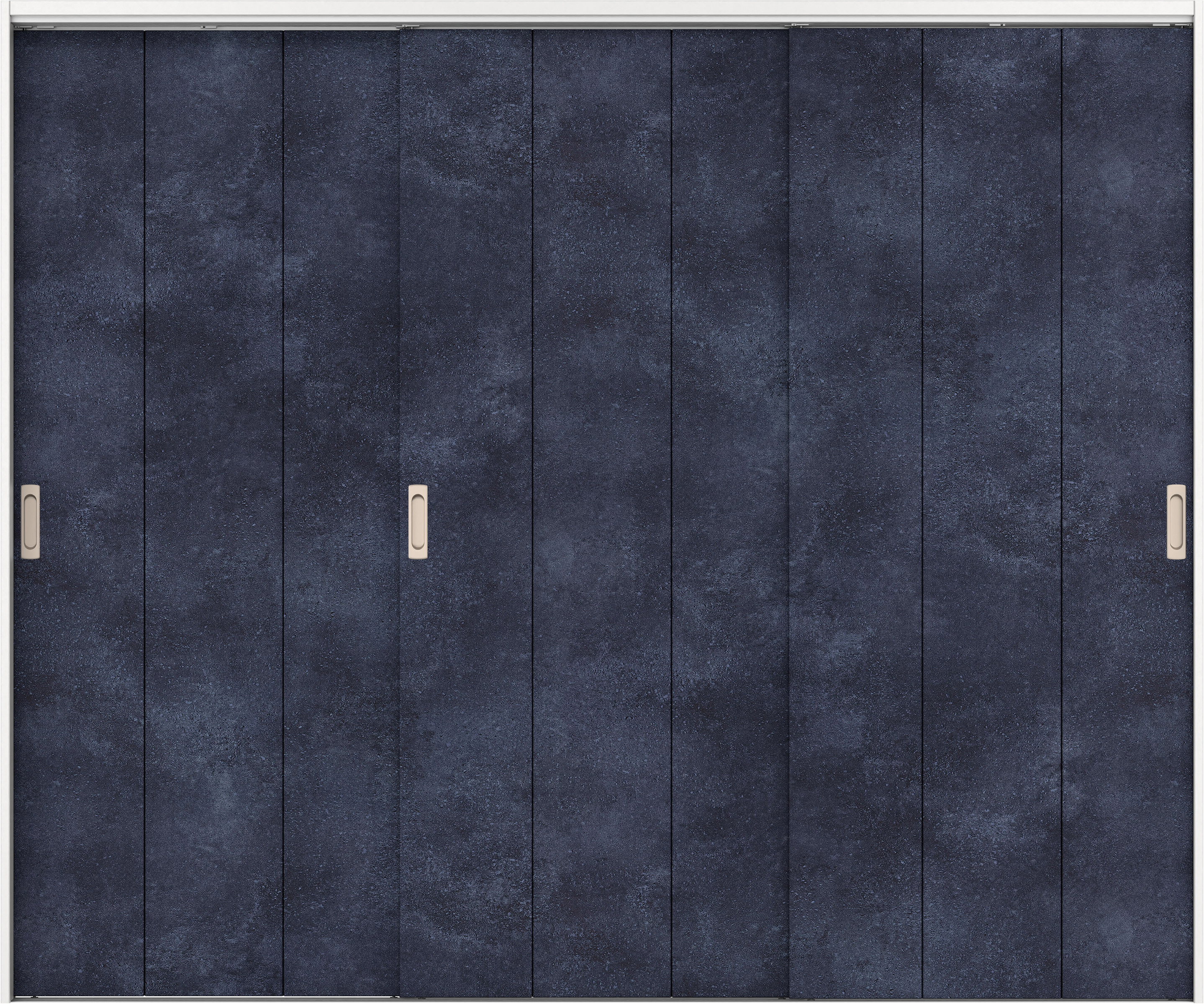 リビングドア　イエリア　吊戸・３枚引違　扉セット　Ｇ１デザイン　２４３７幅用　２０００高　〈コバルトブルー柄〉　左右兼用　錠なし　ラクラクローズ付用